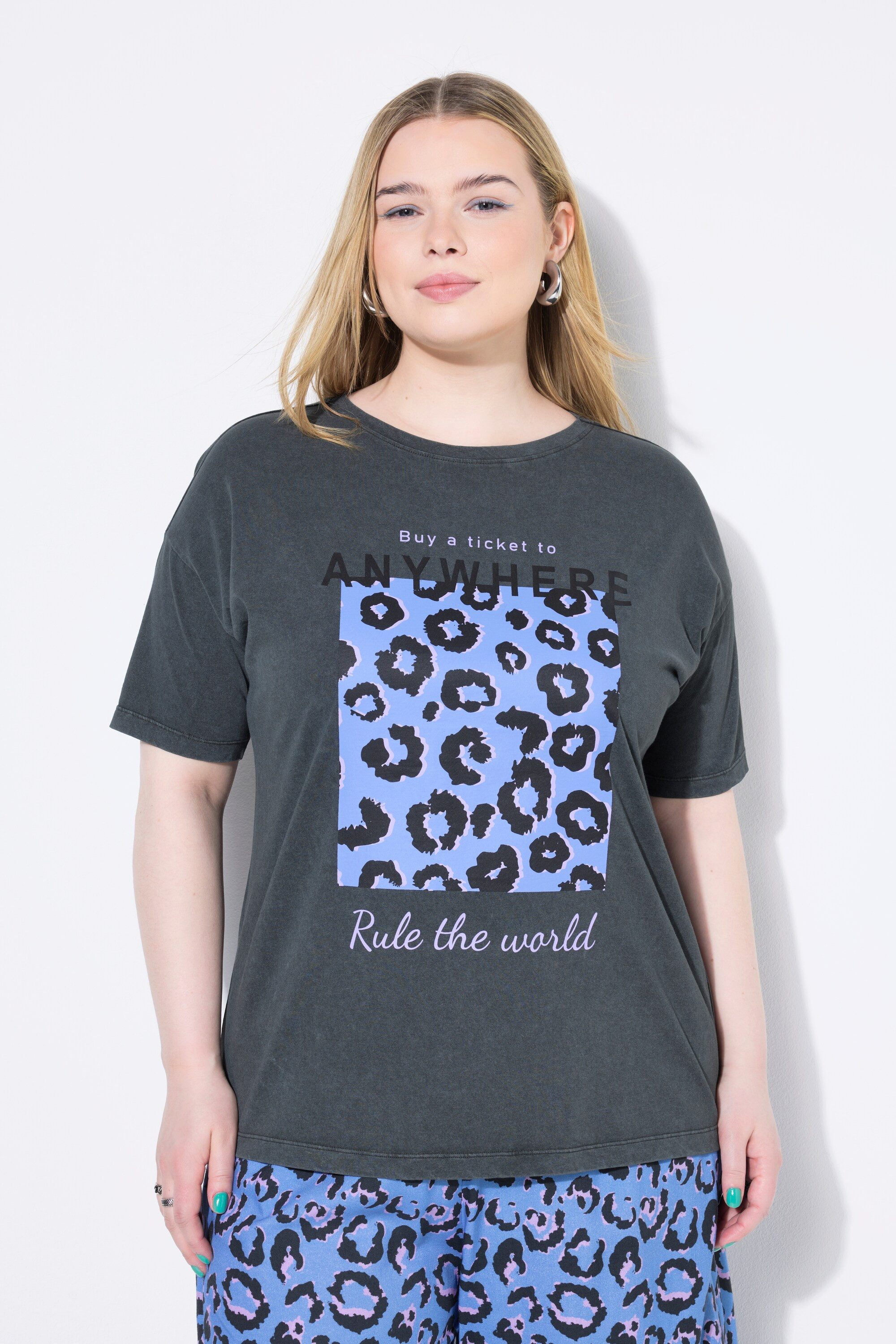Studio Untold T-Shirt T-Shirt Oversize Shape Leo-Print Vintage Look günstig online kaufen