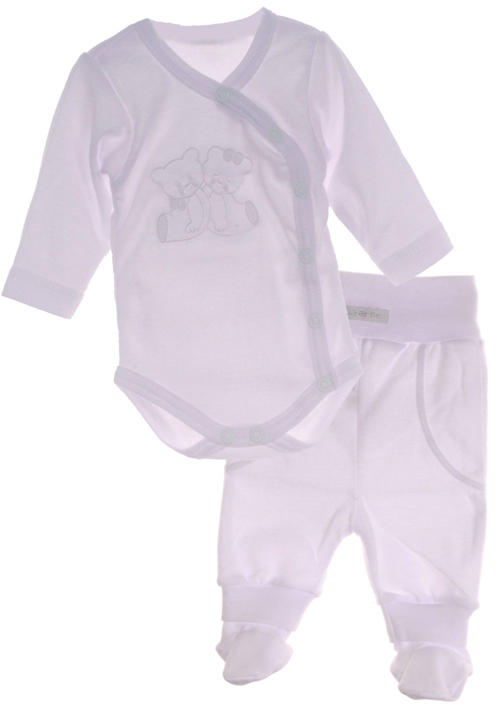 Body & Hose Wickelbody und Hose Baby Anzug in Weiß Langarmbody