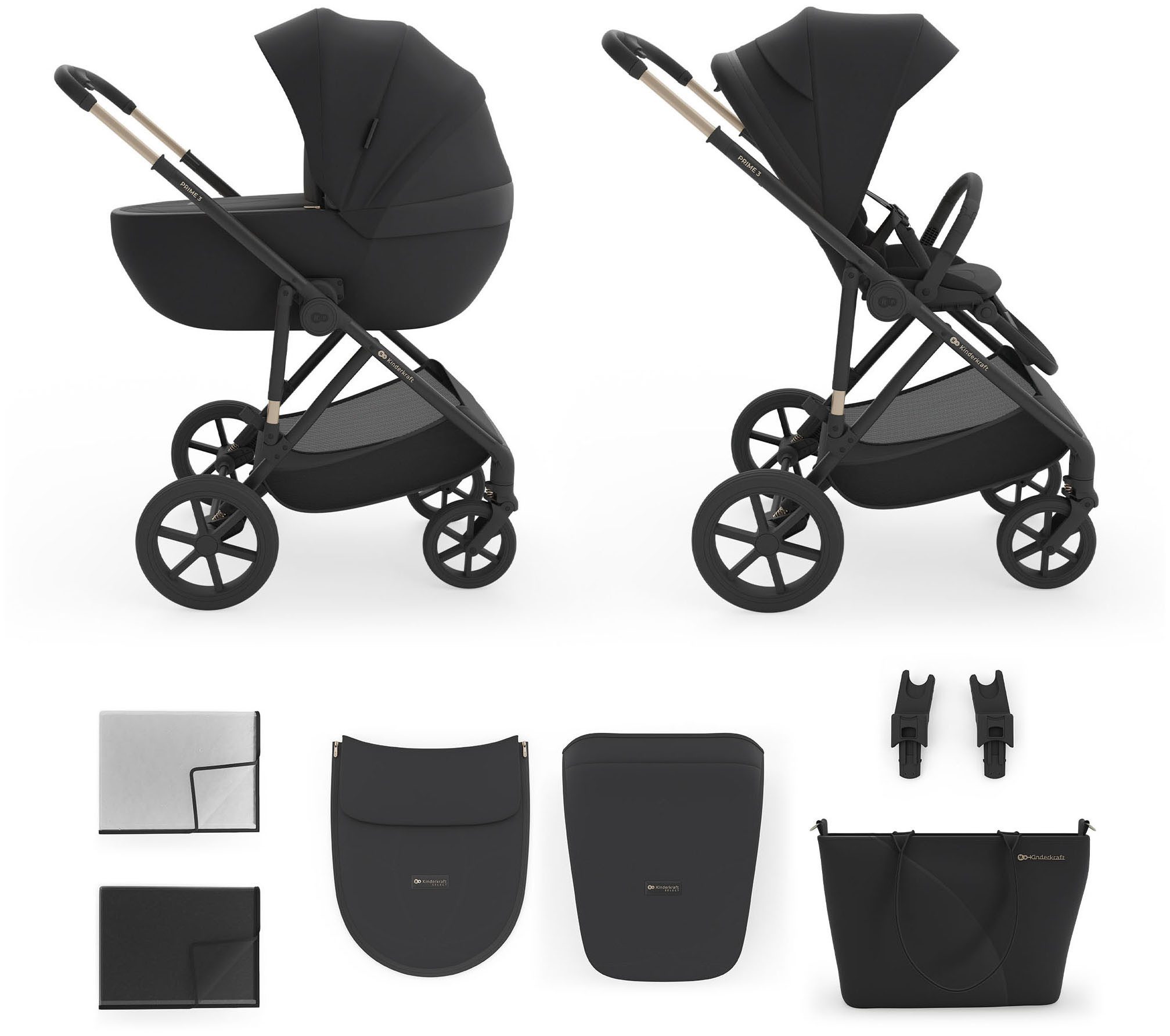 Kinderkraft Kombi-Kinderwagen PRIME 3 2in1, (Set)