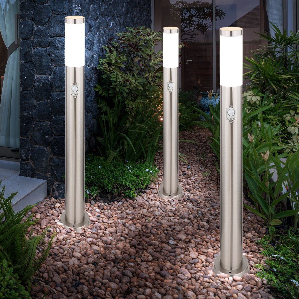 Globo Sockelleuchten, Leuchtmittel Design Leuchte Terrassen Außen nicht Sockel Steh inklusive, Edelstahl Garten