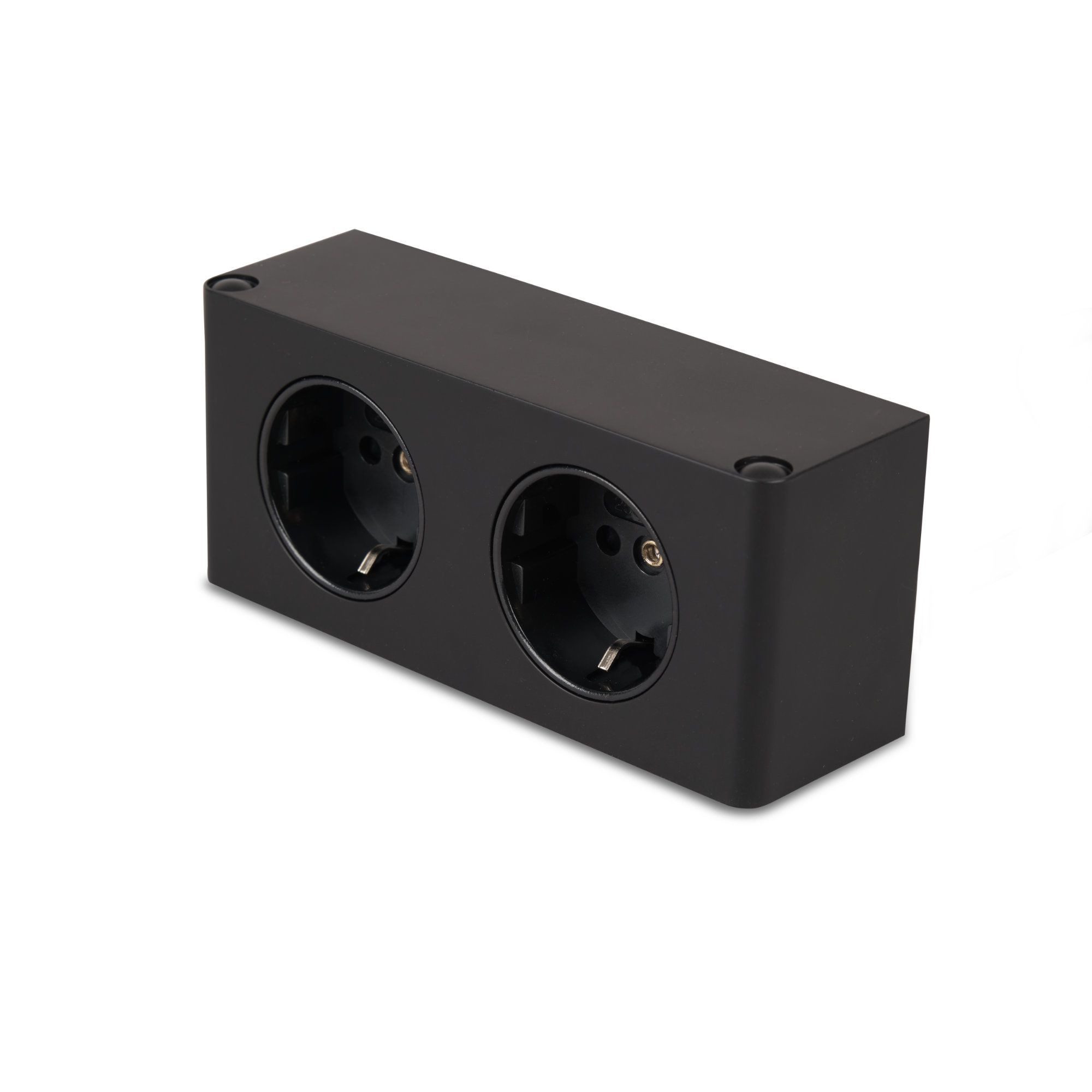 kalb Steckdose 2-fach Steckdosenleiste 2x 230V Steckdosen, Kabel mit Stecker schwarz