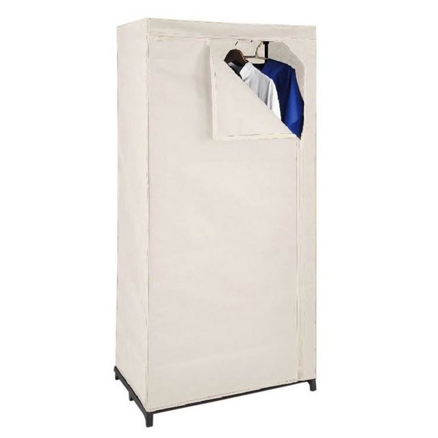 BURI Kleiderschrank Textil Kleiderschrank beige mit Kleiderstange Stoffschrank Faltschrank