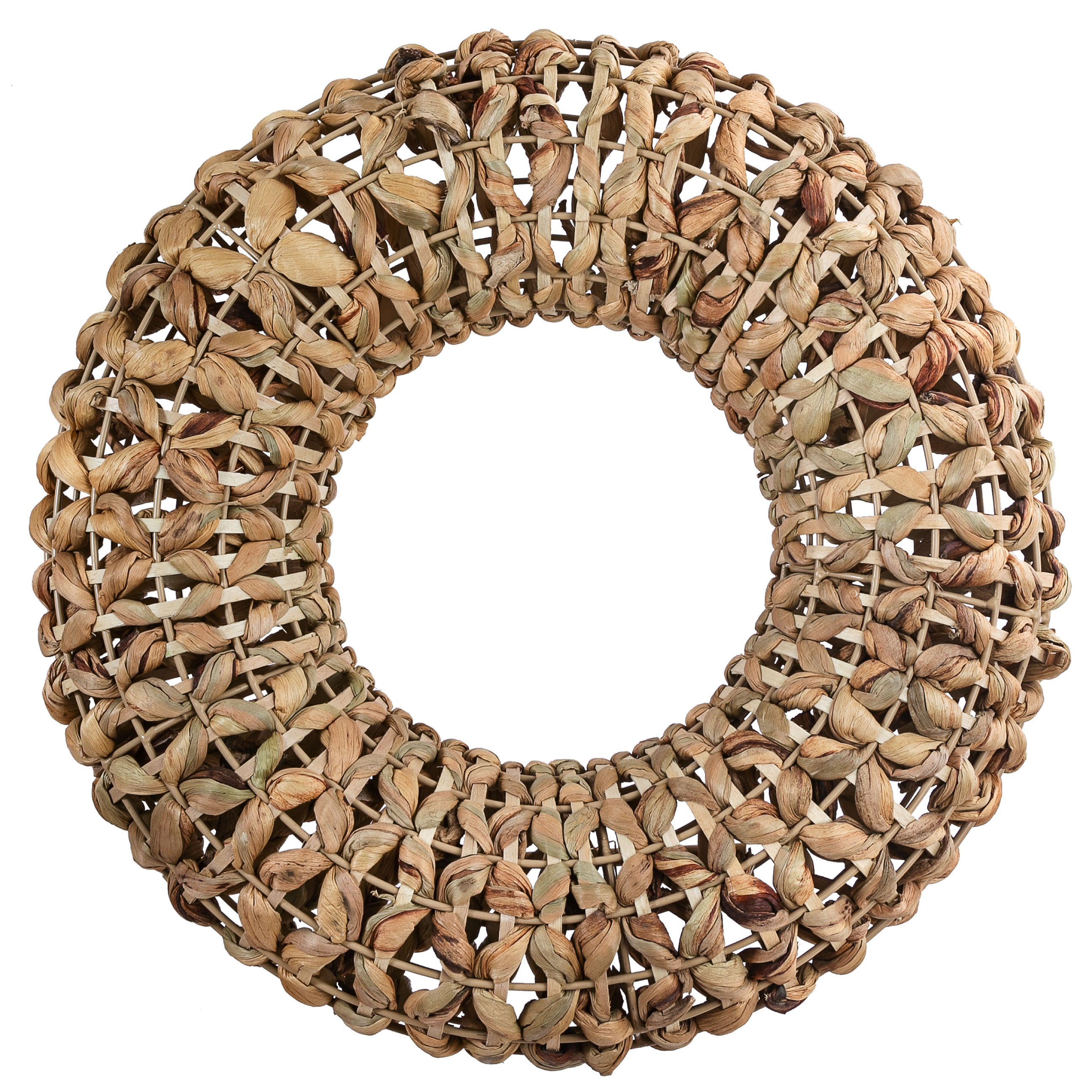 Dehner Dekokranz Kranz Beira, Ø 40 cm, Höhe 11 cm, hellbraun, ungeschmückt, ideal zum Basteln, in Handarbeit beidseitig geflochten