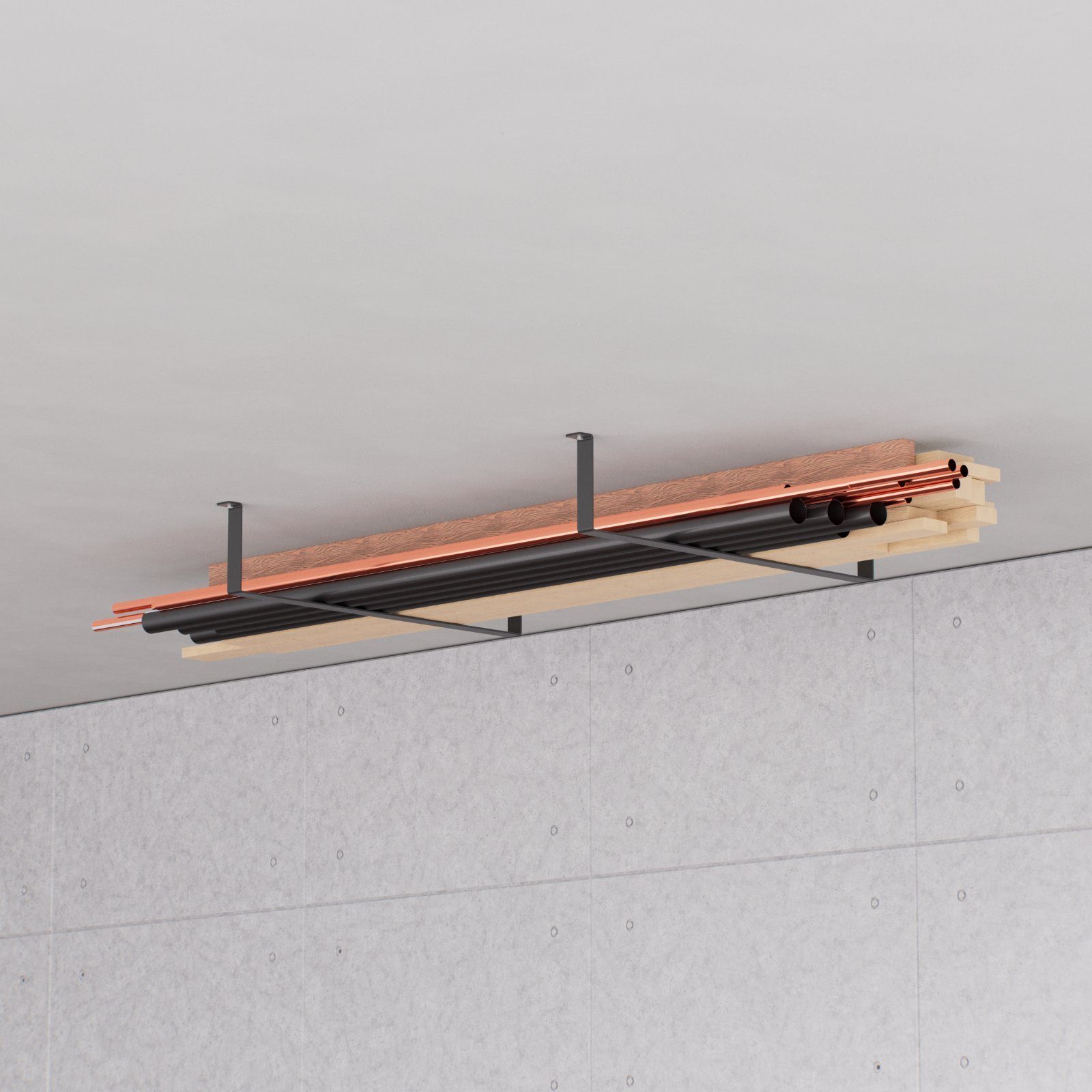 QLS Wandhalterung WGS, (1 Paar, Stauraumbrücke Wand Decke Stahl Aufbewahrung Wekrzeug Bretter)