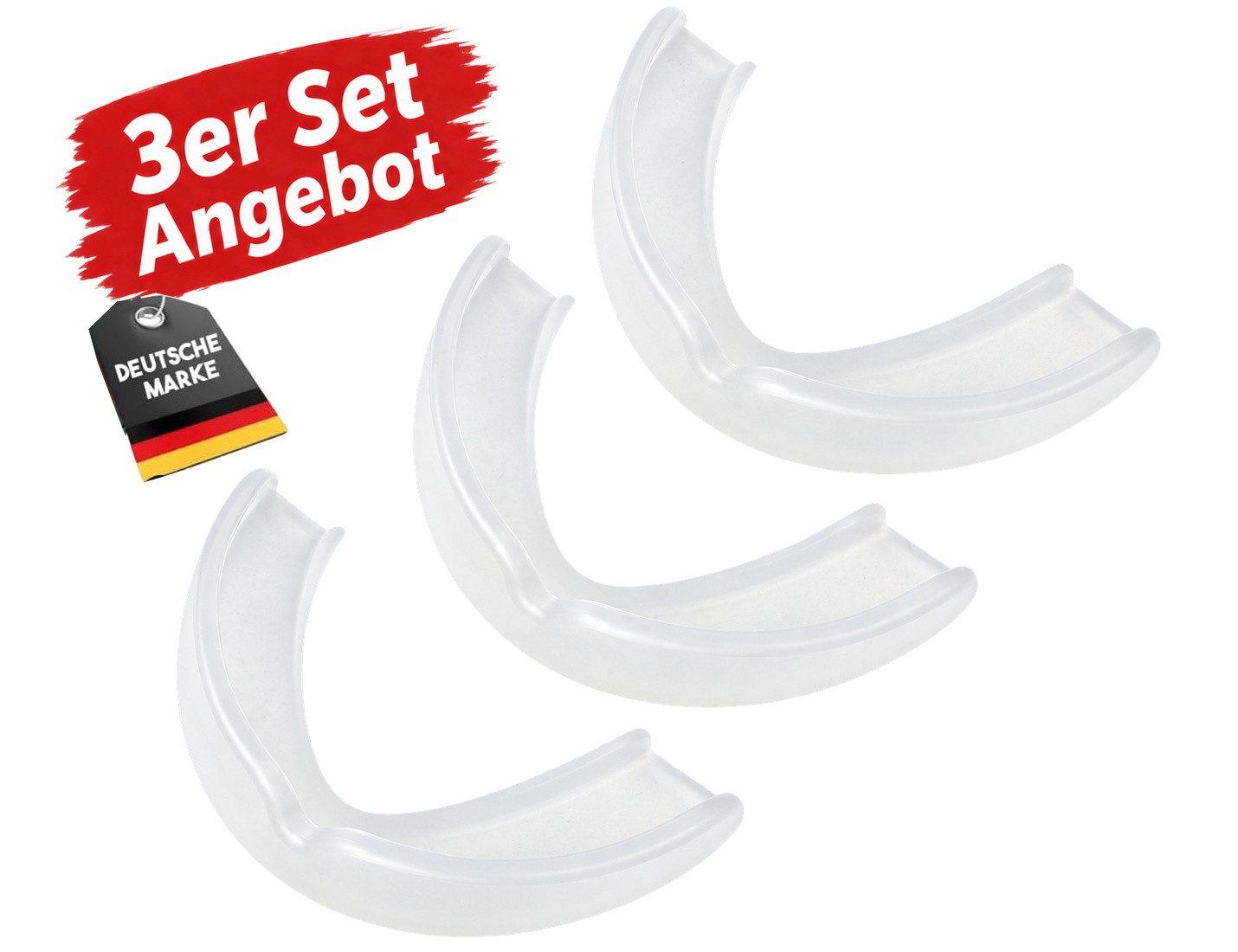 BAY-Sports Zahnschutz 3x Set Zahnschützer Mundschutz Sport Erwachsene, Sparset 3 Stück