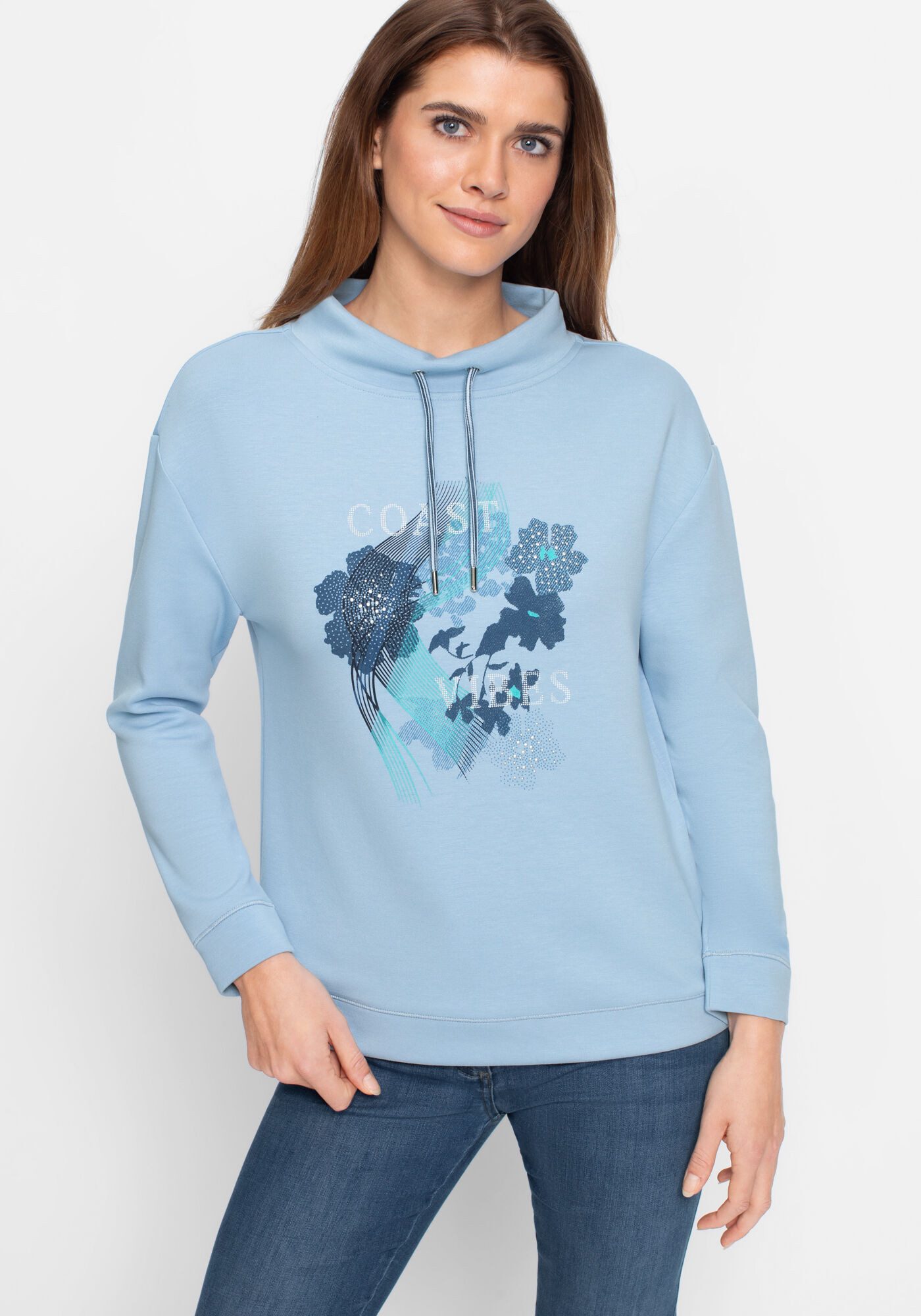 Olsen Sweatshirt (1-tlg) mit Ziersteinen verzierter günstig online kaufen
