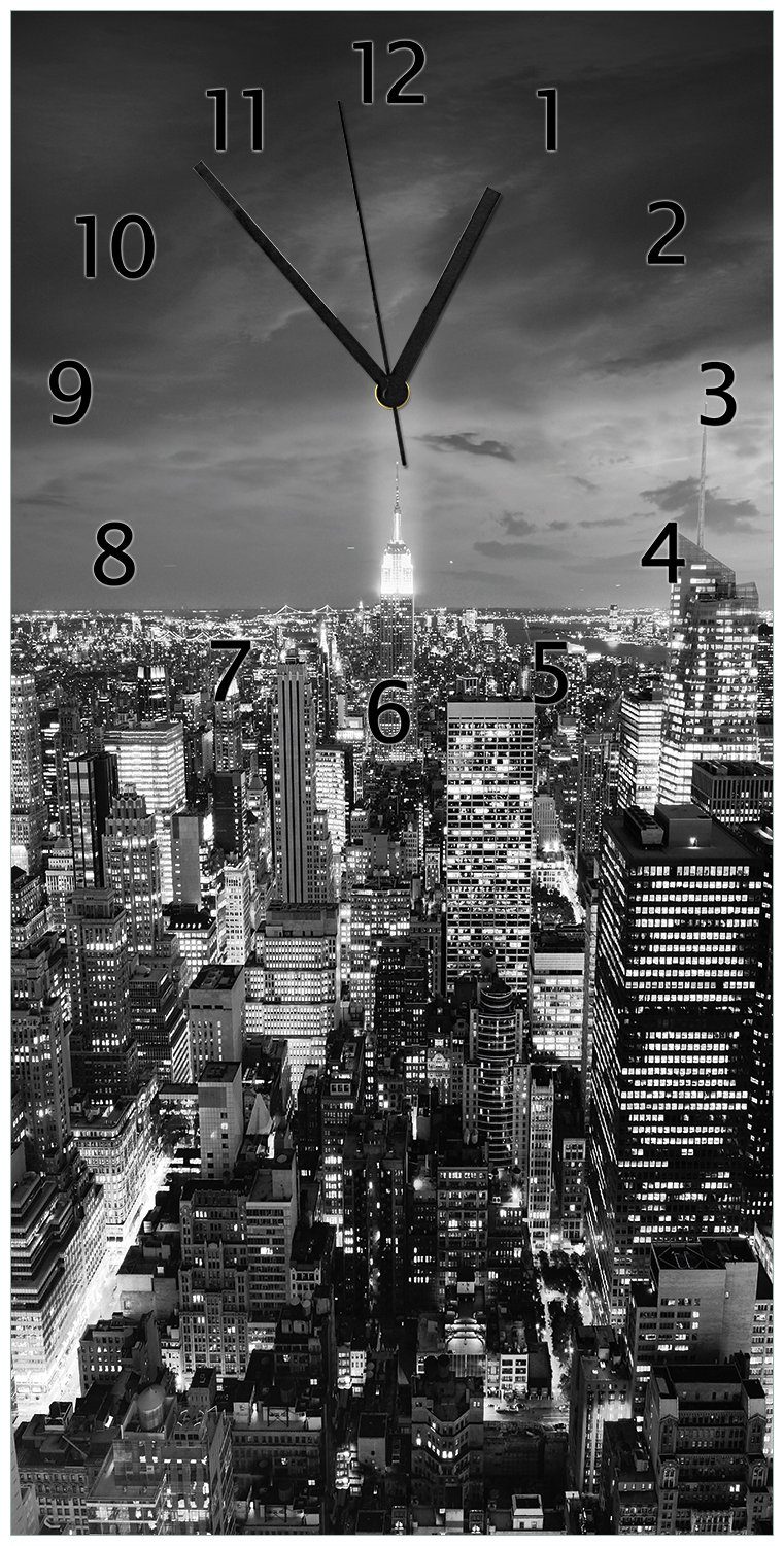 Wallario Wanduhr New York bei Nacht günstig online kaufen