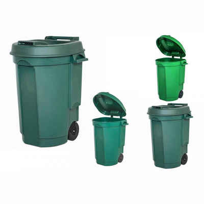 EDA Plastiques Mülleimer »EDA Fahrbarer Garten-Abfallbehälter 110L Gartenabfälle Tonne Räder Grüntonne«