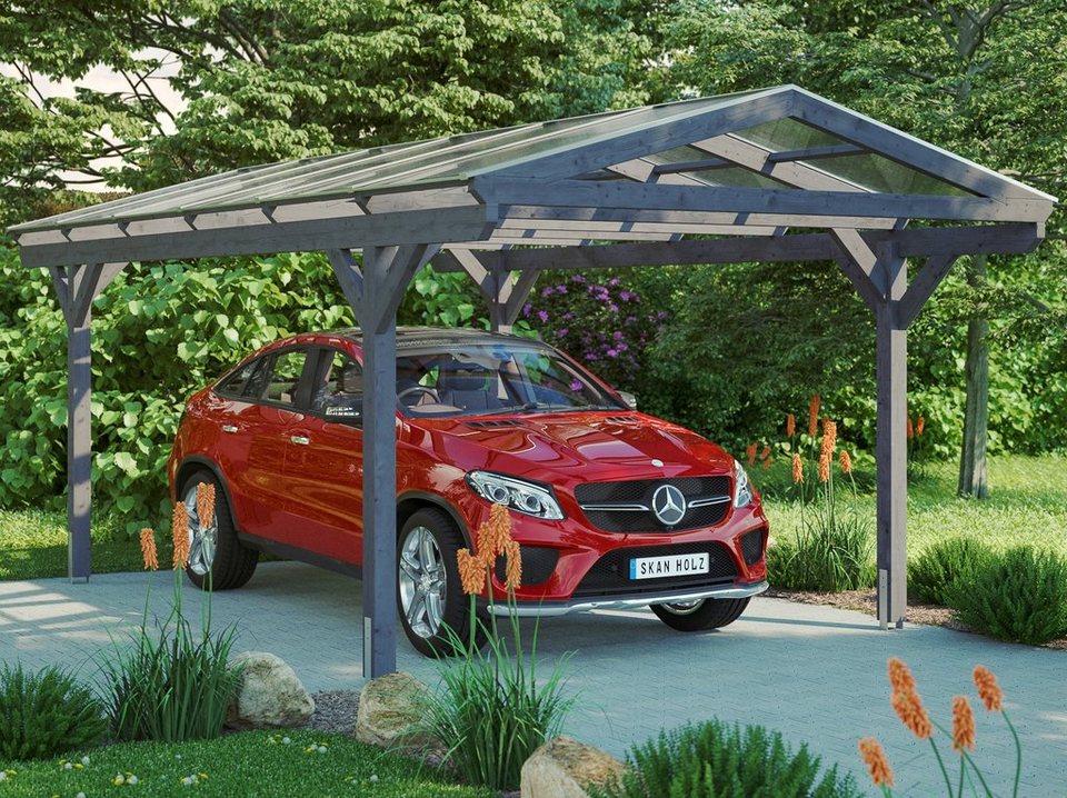 Skanholz Einzelcarport Westerwald, BxT: 362x648 cm, 220 cm Einfahrtshöhe