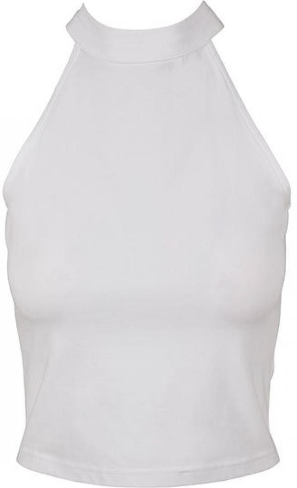 Build Your Brand Tanktop Damen Top, Turtleneck Short Top, Baumwolle mit Stretchanteil