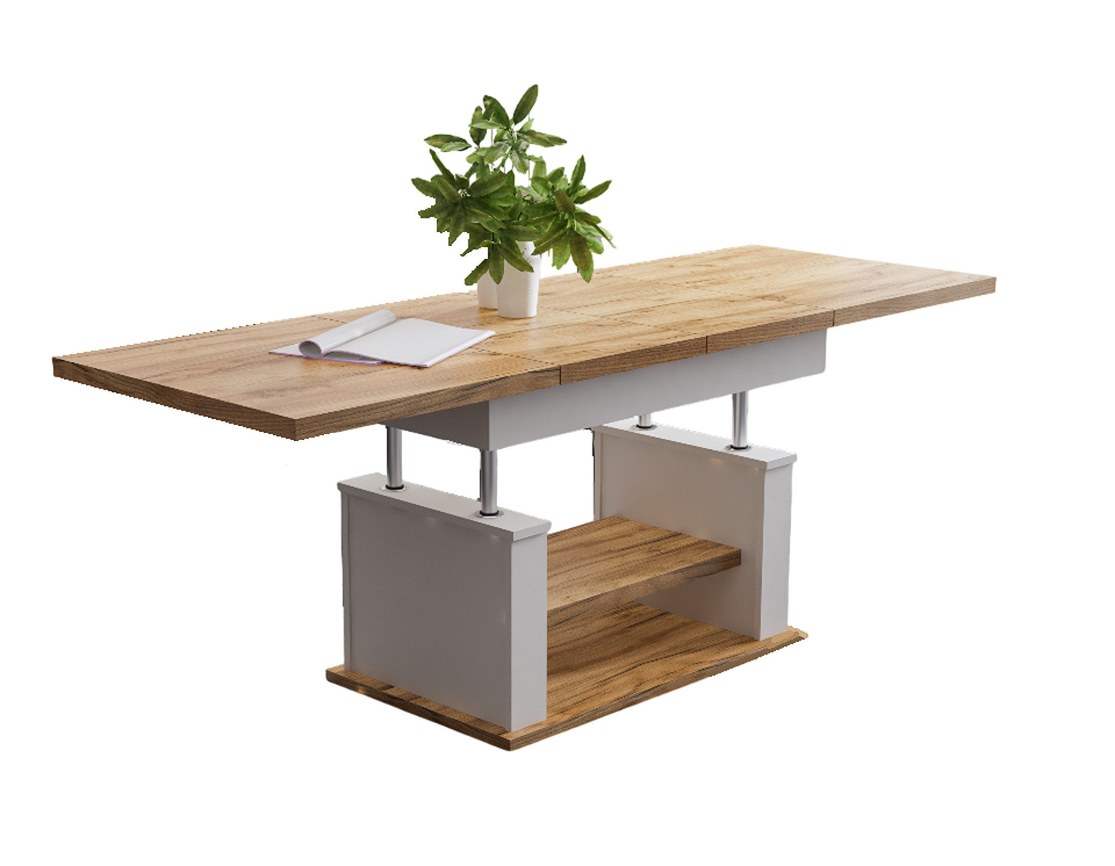 designimpex Couchtisch DA-666 Couchtisch höhenverstellbar ausziehbar Esstis günstig online kaufen