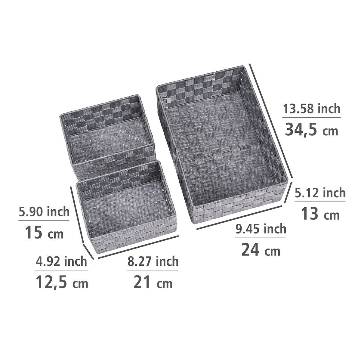 St), Badorganizer Kunststoff-Geflecht Adria aus hochwertigem WENKO (3 Grau