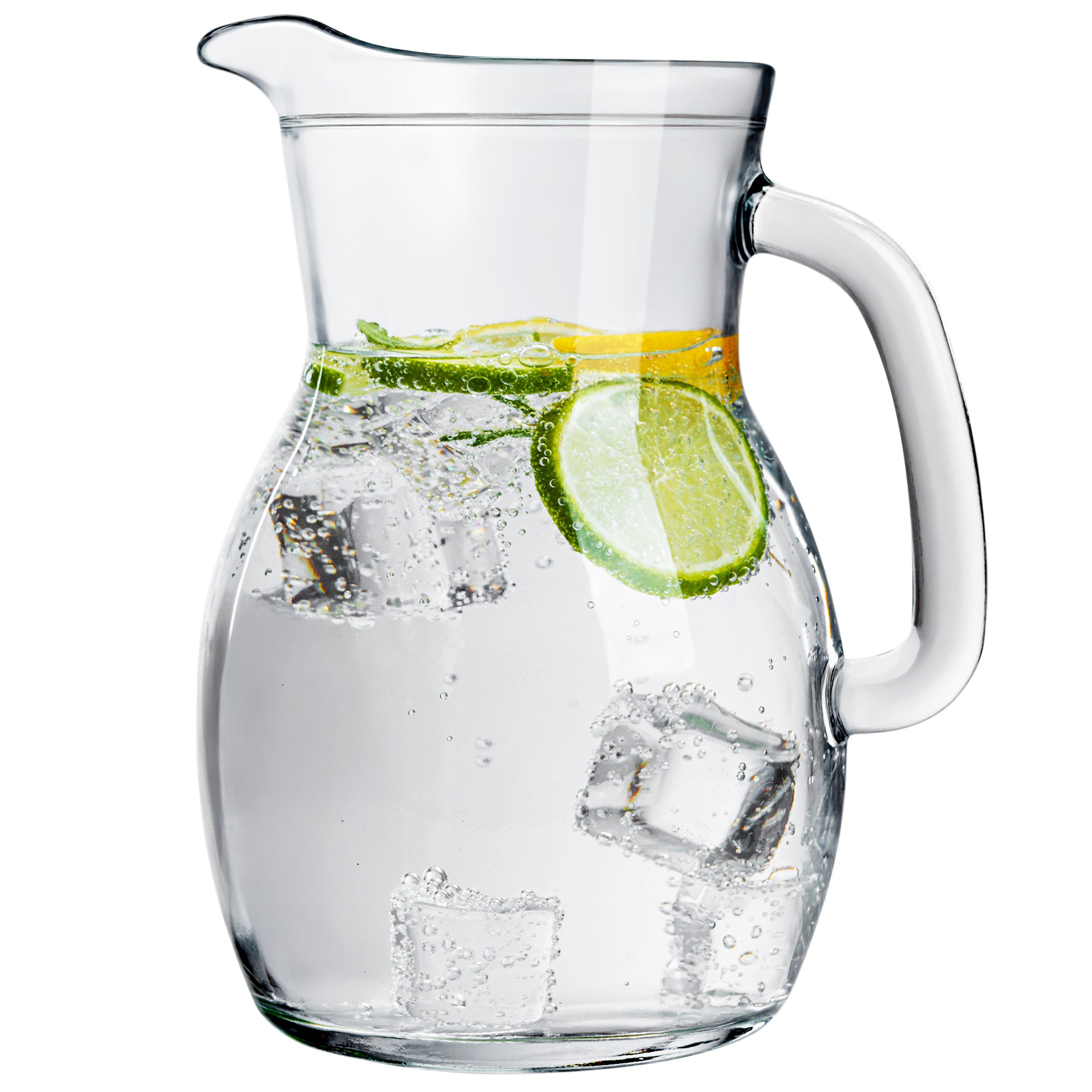 KONZEPT Wasserkrug Glaskrug Transparent Ergonomischer Griff, (1-tlg), Volumen: 1L, 500 ml, 250 ml. Set 1/2/3 Stk.