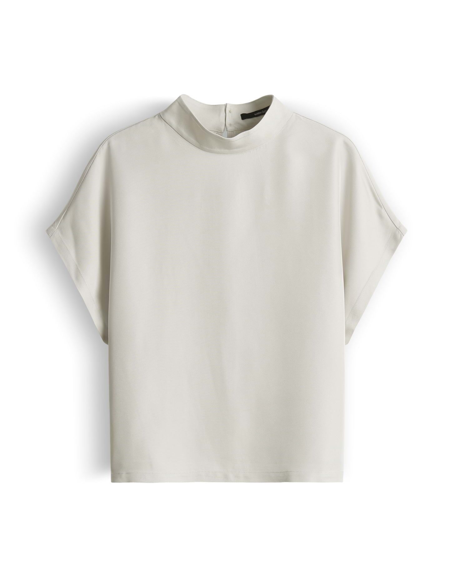 someday Shirtbluse Zarlia Shirtbluse aus Acetat mit fließendem Fall Lockere Passform, Knopf mit Öse am Rücken und Schlitze