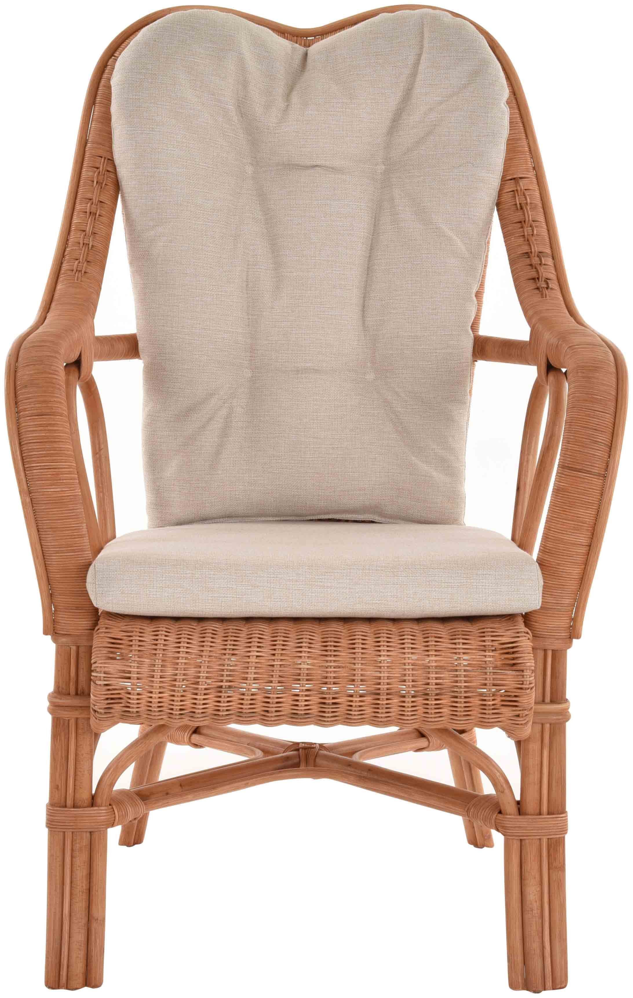 mit Wintergartensessel Armlehne Wintergarten Loungesessel Krines Rattansessel Terracotta Harrison Rückenlehne (2-St., Home 2er-Set), Set/2 Rattan hohe