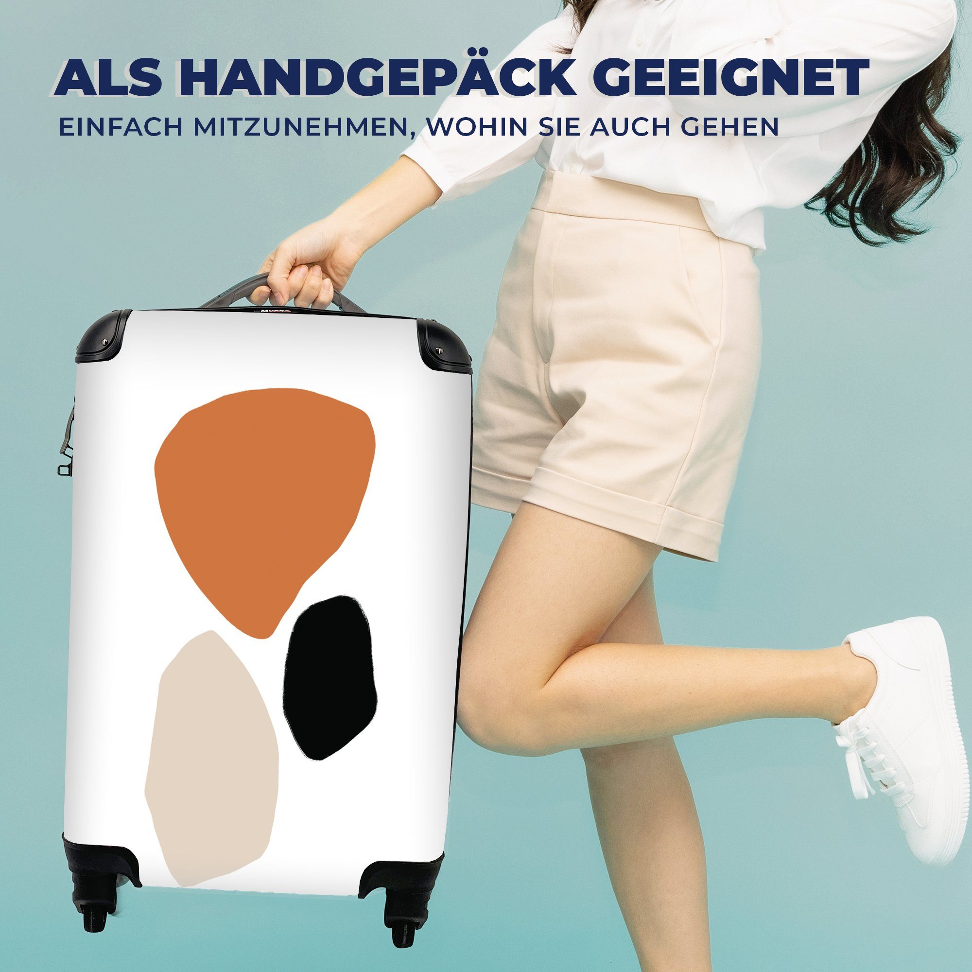 Minimalismus Handgepäck Rollen, - Reisekoffer MuchoWow Trolley, Design, Abstrakt für Handgepäckkoffer rollen, Reisetasche 4 mit Ferien, -