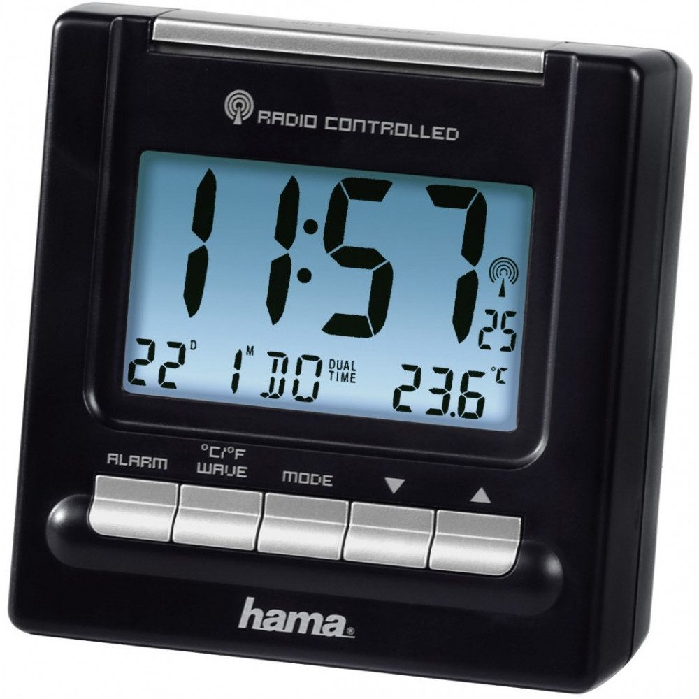Hama Funkwecker Hama RC200 Funkwecker schwarz mit LED-Display.