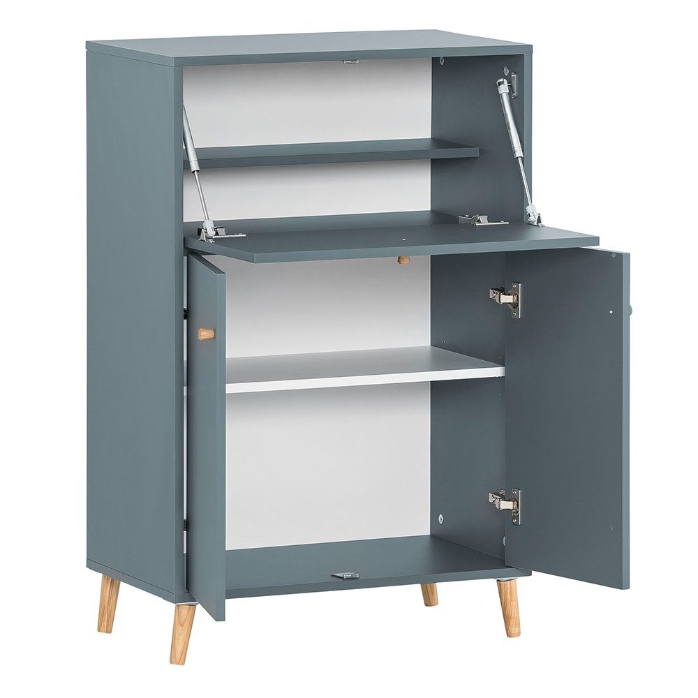 Lomadox Sekretär SISAK-80, Schreibtisch in blau, B/H/T ca. 65,2/101,7/39 cm