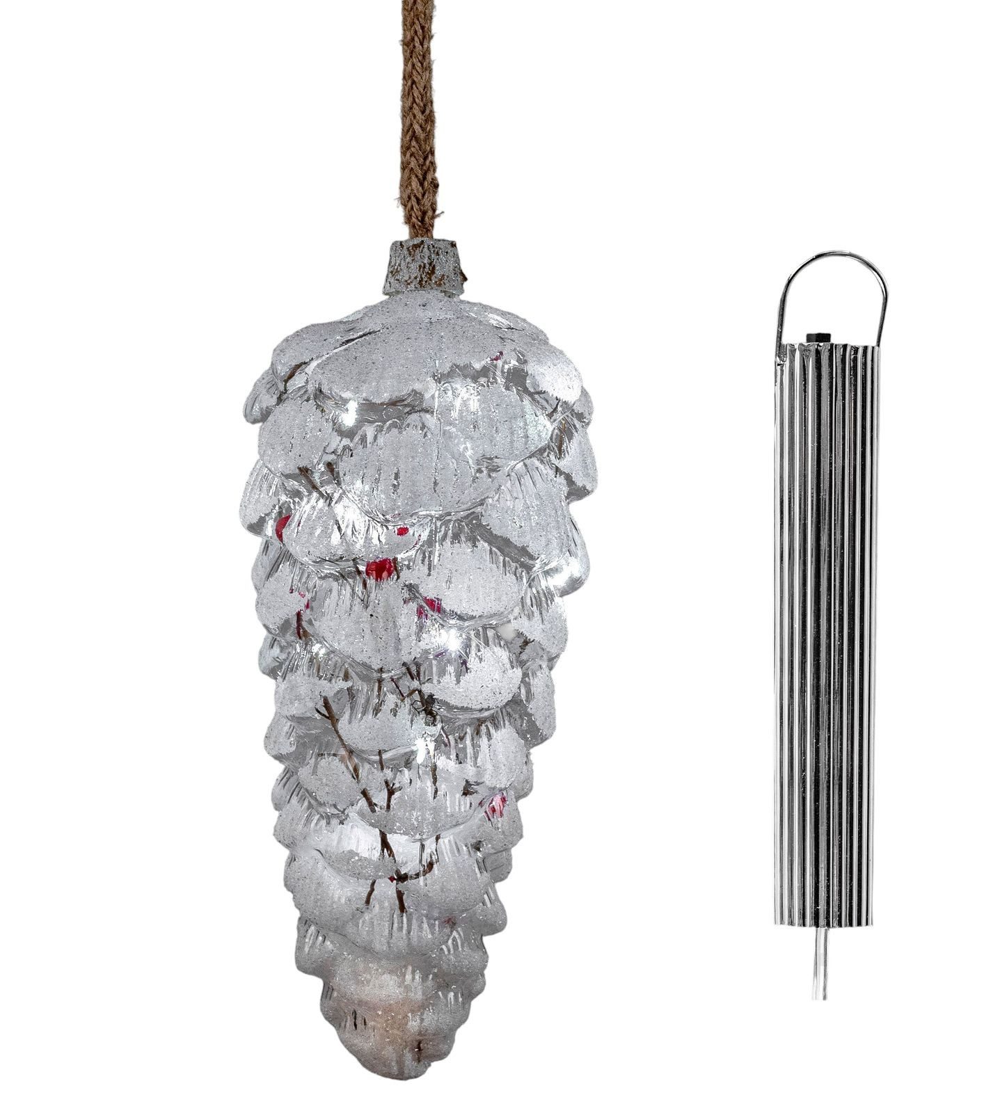 formano LED Dekolicht LED Hänger Zapfen Timer 20cm Winterdeko mit Schnee Be günstig online kaufen