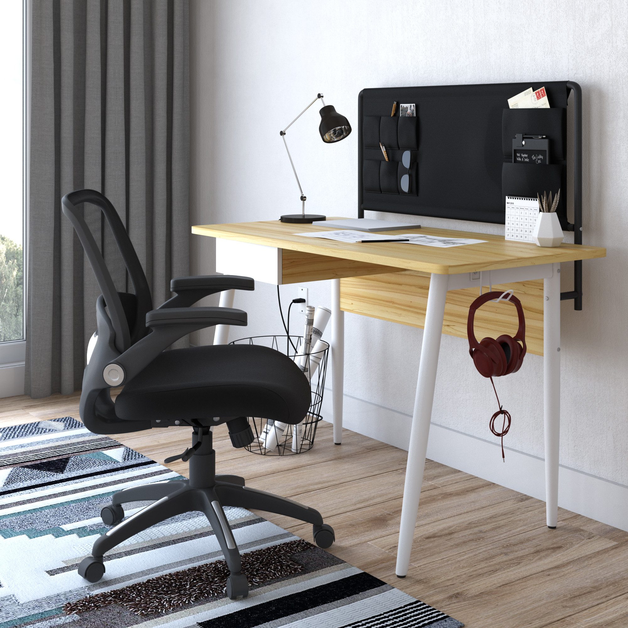 loft24 Schreibtischstuhl Newport, Bürostuhl, Drehstuhl mit Sitzhöhenverstellung 69-79 cm