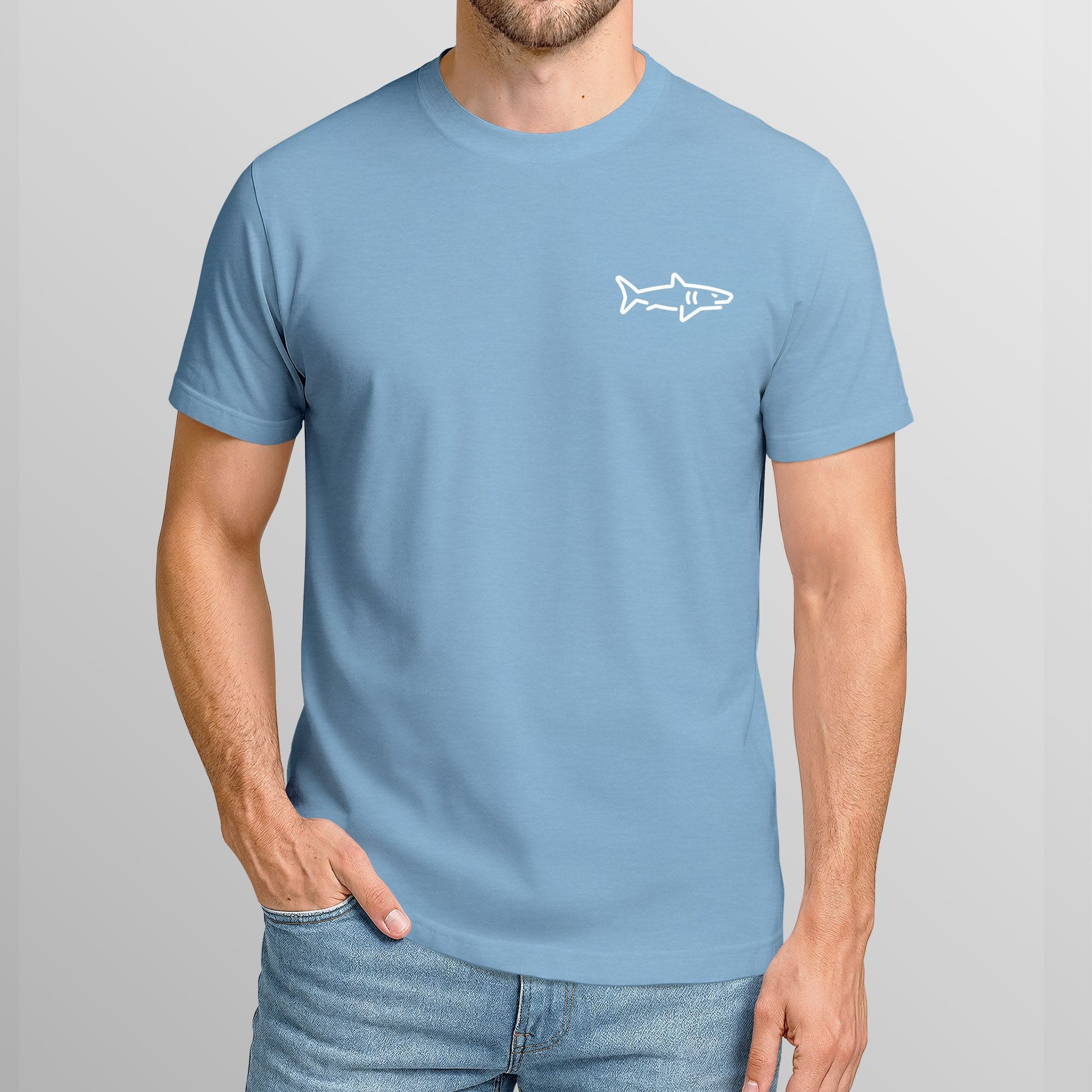 Neverless Print-Shirt Herren T-Shirt mit Hai günstig online kaufen