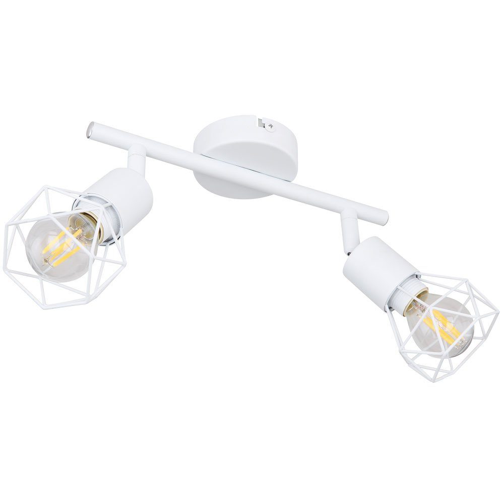 GLOBO LIGHTING LED Deckenspot, Leuchtmittel nicht inklusive, Retro Decken Strahler Lampe Käfig Spots schwenkbar Wohn Ess Zimmer