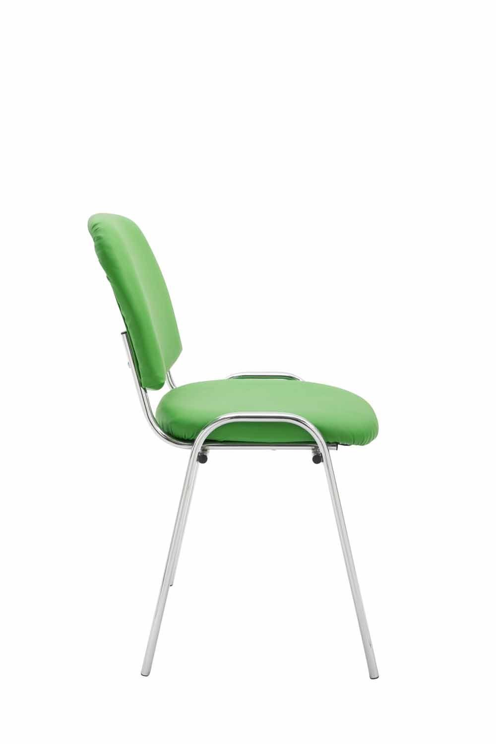 Besucherstuhl chrom - mit Kunstleder Metall - Konferenzstuhl - hochwertiger Messestuhl), grün Polsterung Sitzfläche: - Gestell: TPFLiving (Besprechungsstuhl Keen Warteraumstuhl