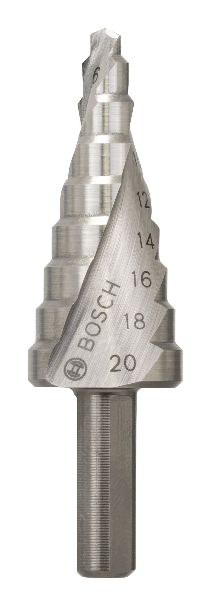 BOSCH Metallbohrer, HSS Stufenbohrer 9 Stufen - 4 - 20 x 70,5 x 8 mm