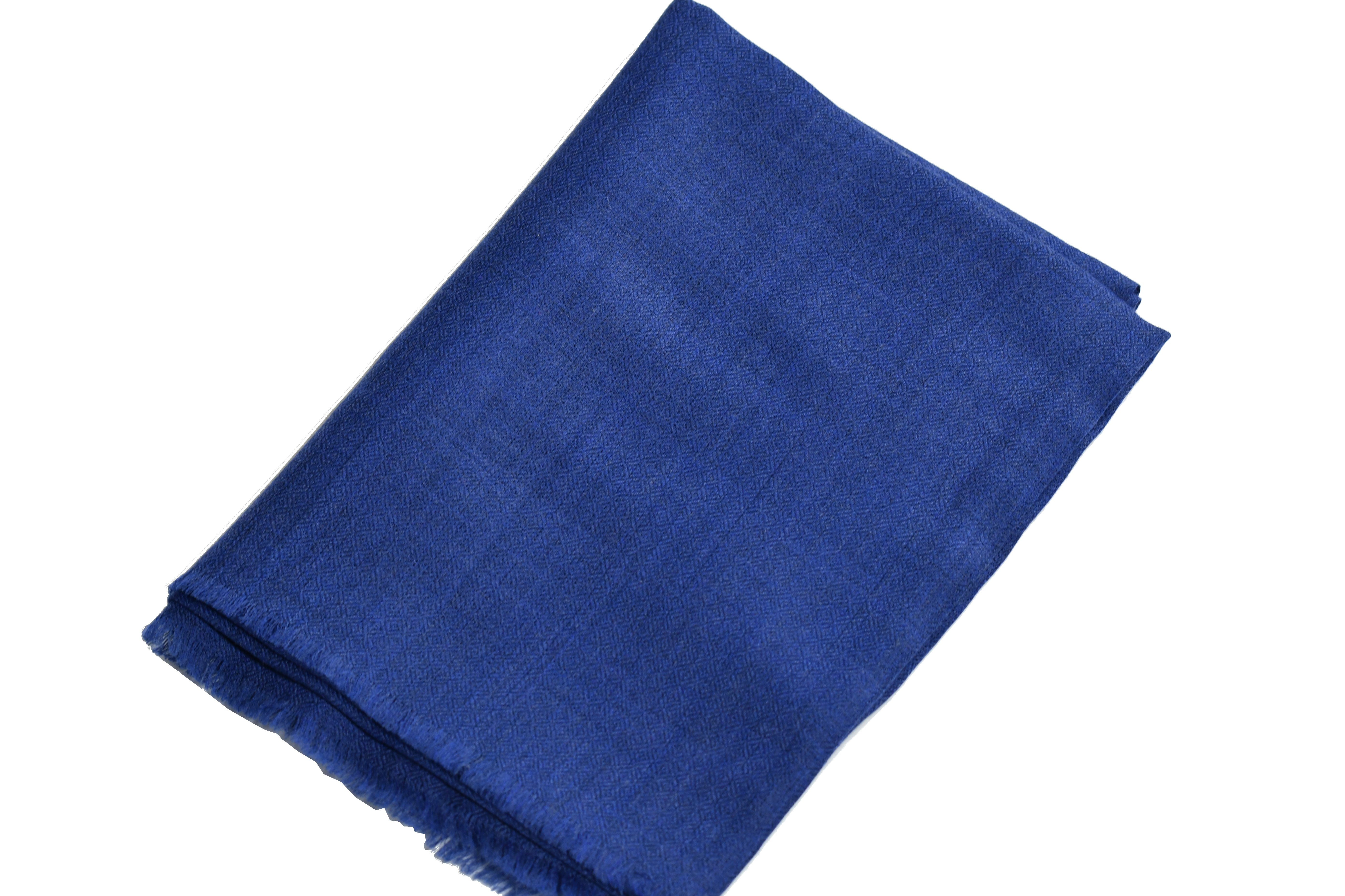 Fransen Blue Wollschal Home & Seidenmix Schurwollen- einfarbig, Chilli Marine Schal, mit