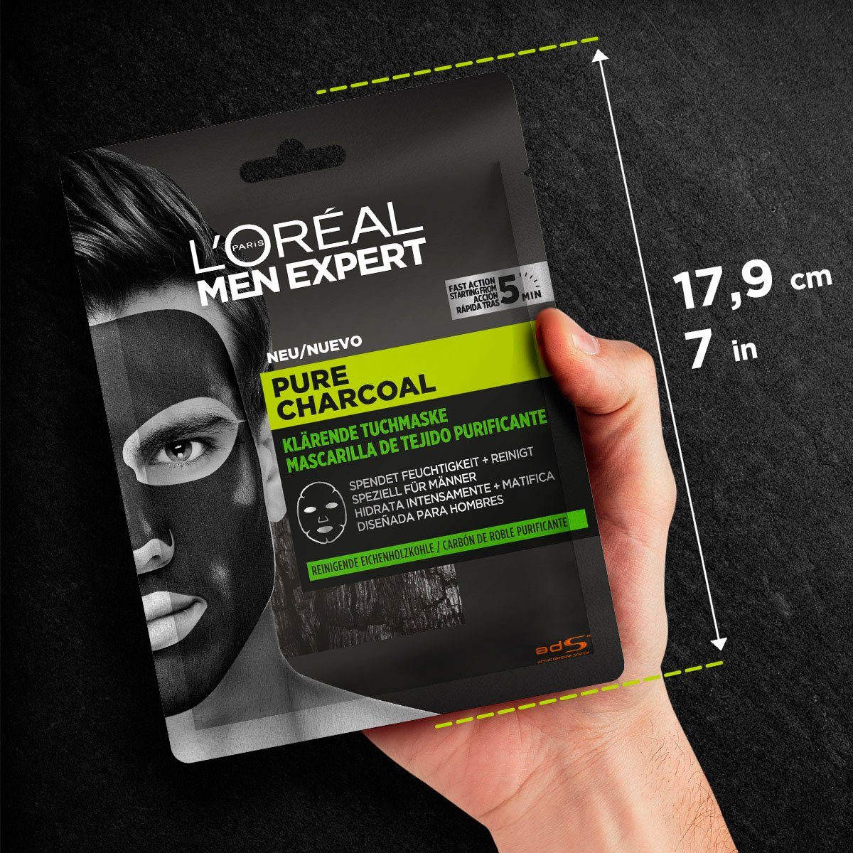 L'ORÉAL PARIS MEN Energy EXPERT Charcoal Gesichtsmasken-Set 4-tlg. und Hydra Pure Set