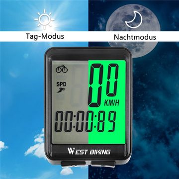 GelldG Fahrradcomputer Fahrradcomputer USB Aufladbar, Fahrrad Kilometerzähler Tachometer