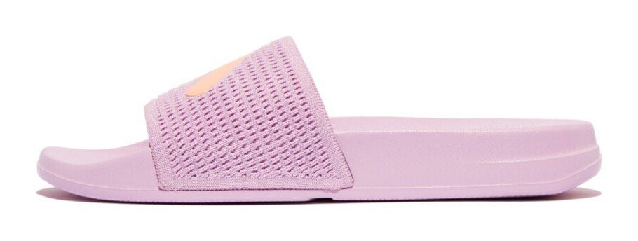 Fitflop IQUSHION ARROW KNIT SLIDES Pantolette, Keilabsatz, Sommerschuh, Schlappen mit Logo auf der Bandage