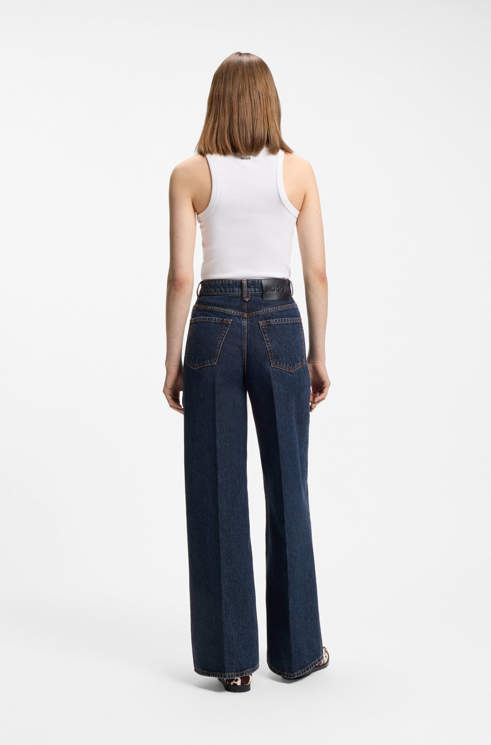 HUGO 5-Pocket-Jeans mit Bügelfalten (1-tlg)