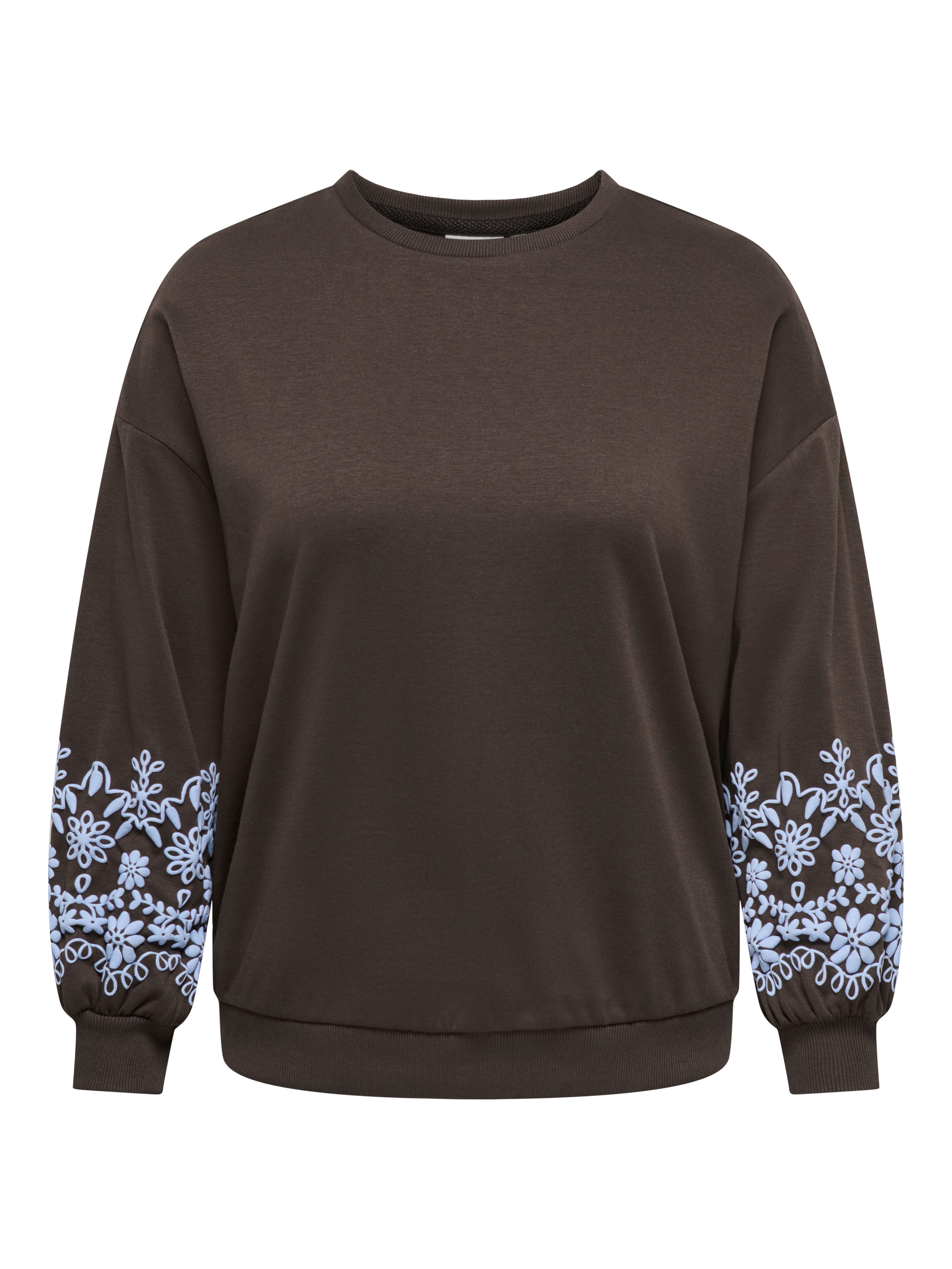 ONLY CARMAKOMA Sweatshirt CARBROOKE L/S O-NECK PRINT SWT JRS NOOS Baumwollmischung, regular fit
