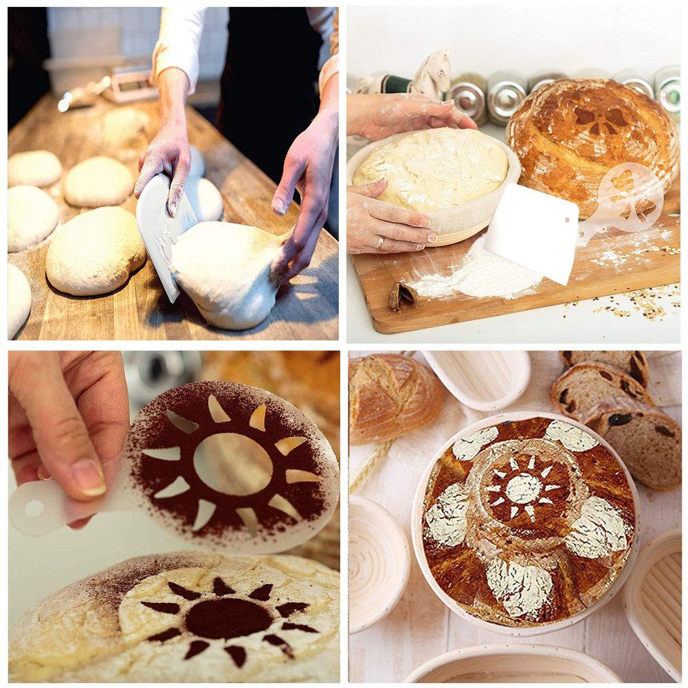 OSTWOLKE Gärkorb Gärkörbchen Rund Proofing Baskets 16+22cm mit Bäckermesser Nudelholz, (1-tlg)