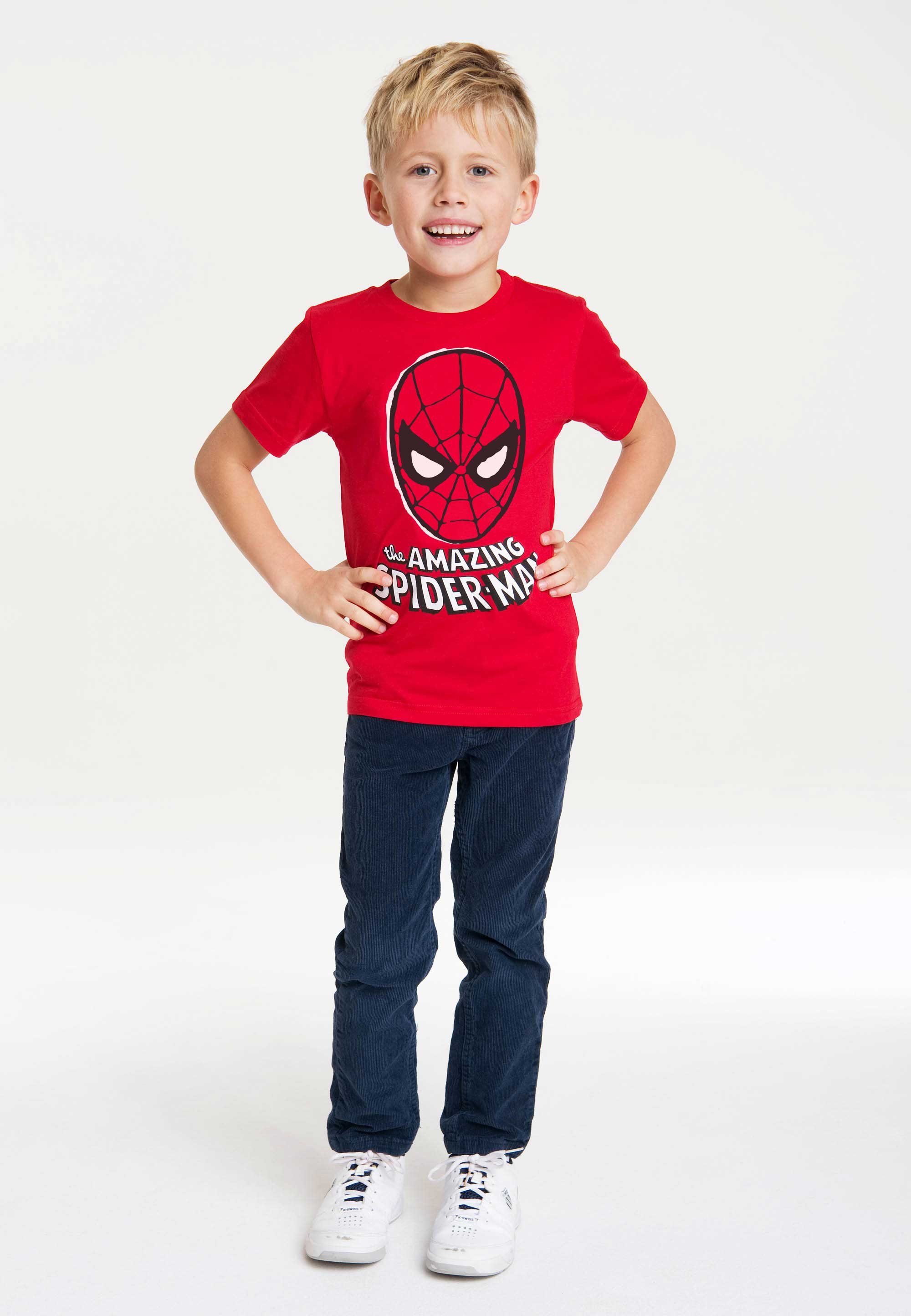 LOGOSHIRT T-Shirt Spider-Man Mask mit lizenziertem Print