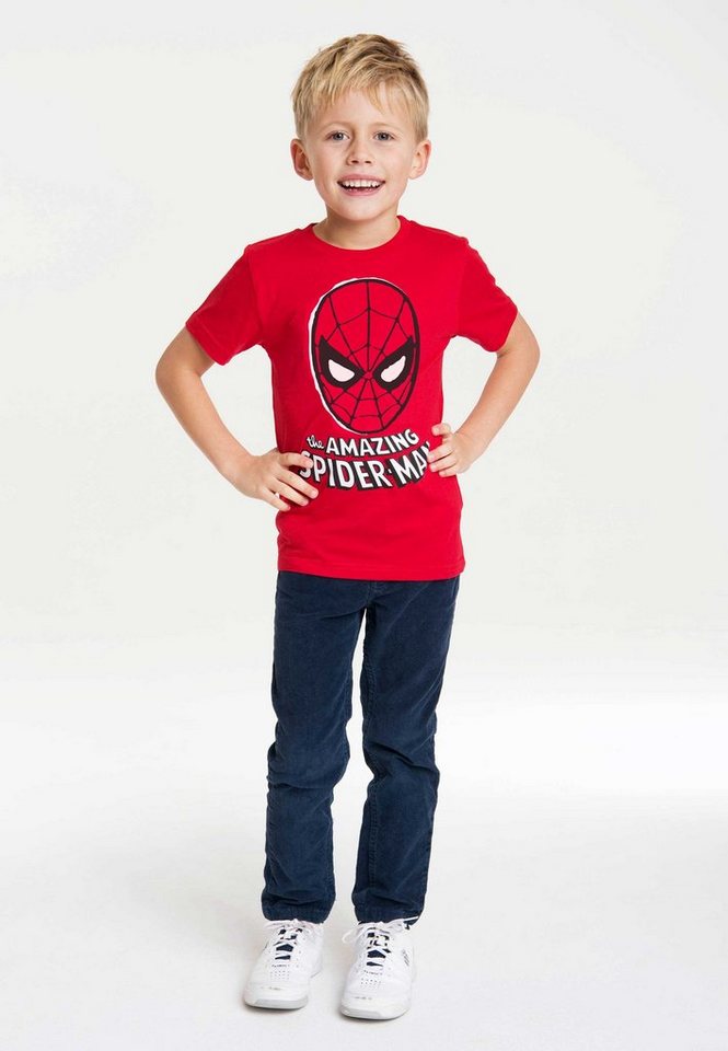 LOGOSHIRT T-Shirt Spider-Man Mask mit lizenziertem Print