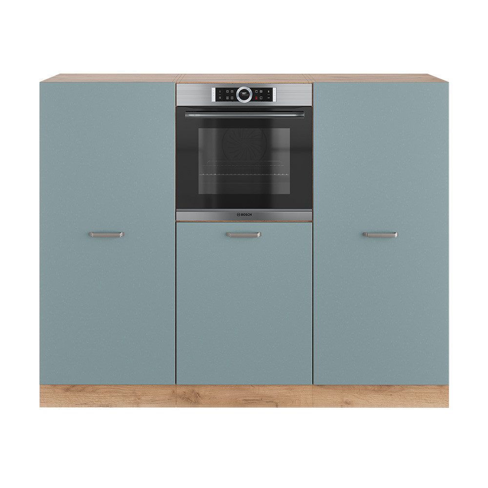 Vicco Küchenzeile R-Line, Blau-Grau/Goldkraft Eiche, 180 günstig online kaufen