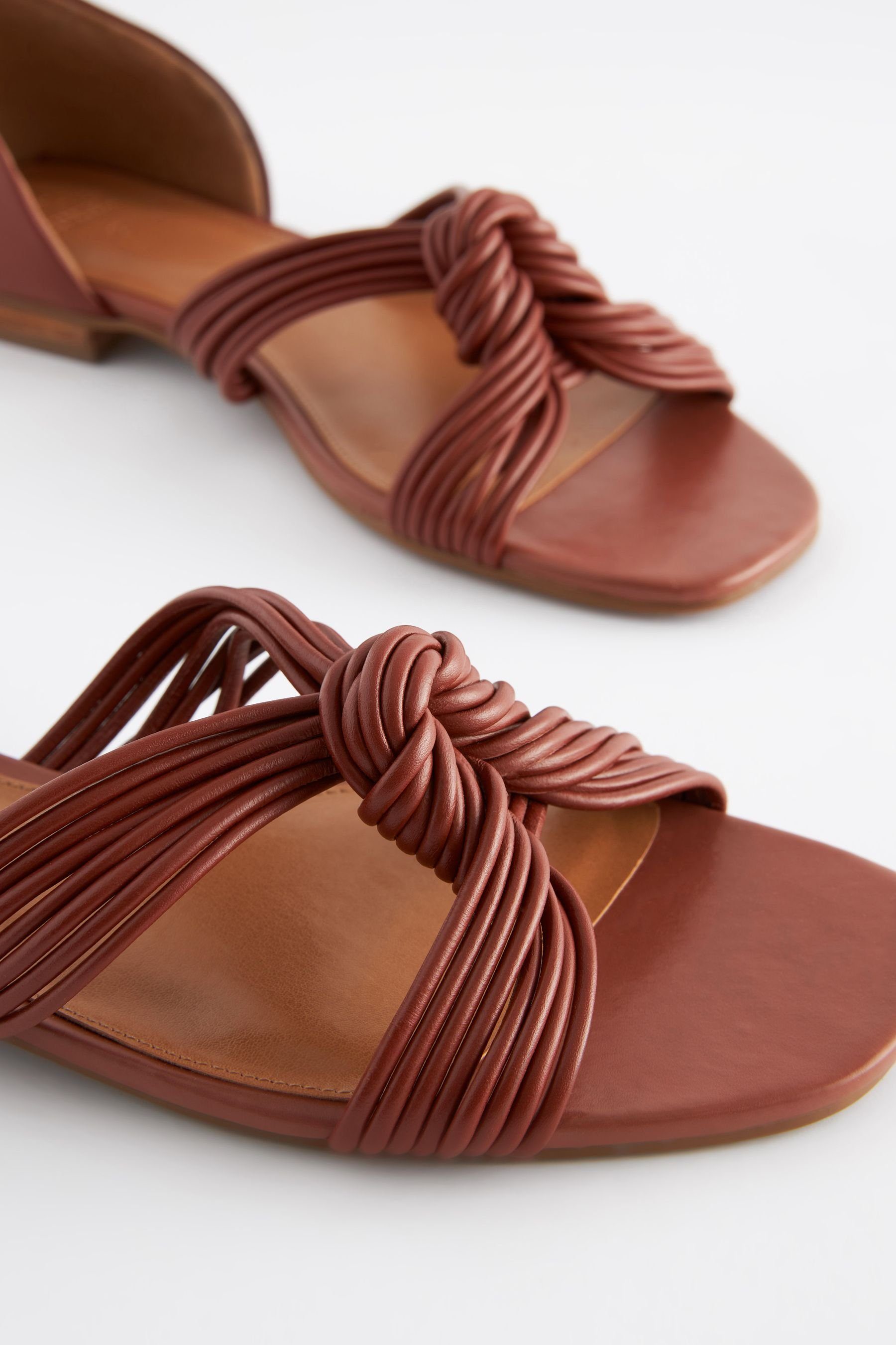 Next Signature Flacher Lederschuh mit Knoten Sandale (1-tlg)