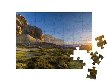 puzzleYOU Puzzle Sonnenuntergang am Cajon del Maipo, Chile, 48 Puzzleteile, puzzleYOU-Kollektionen Anden, Chile