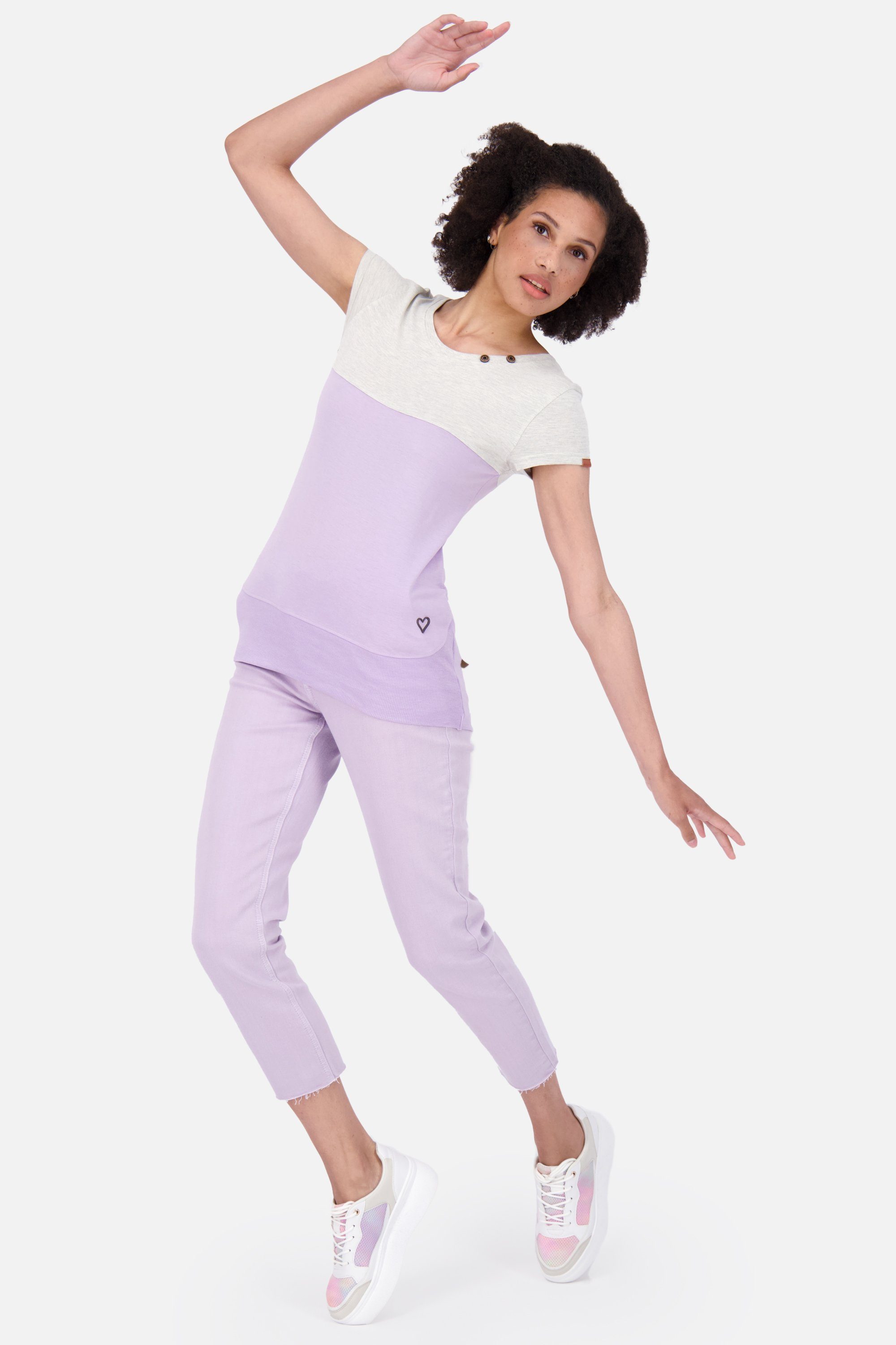 & Damen Rundhalsshirt CoraAK Alife Kickin digital Shirt Shirt Kurzarmshirt, lavender A melange