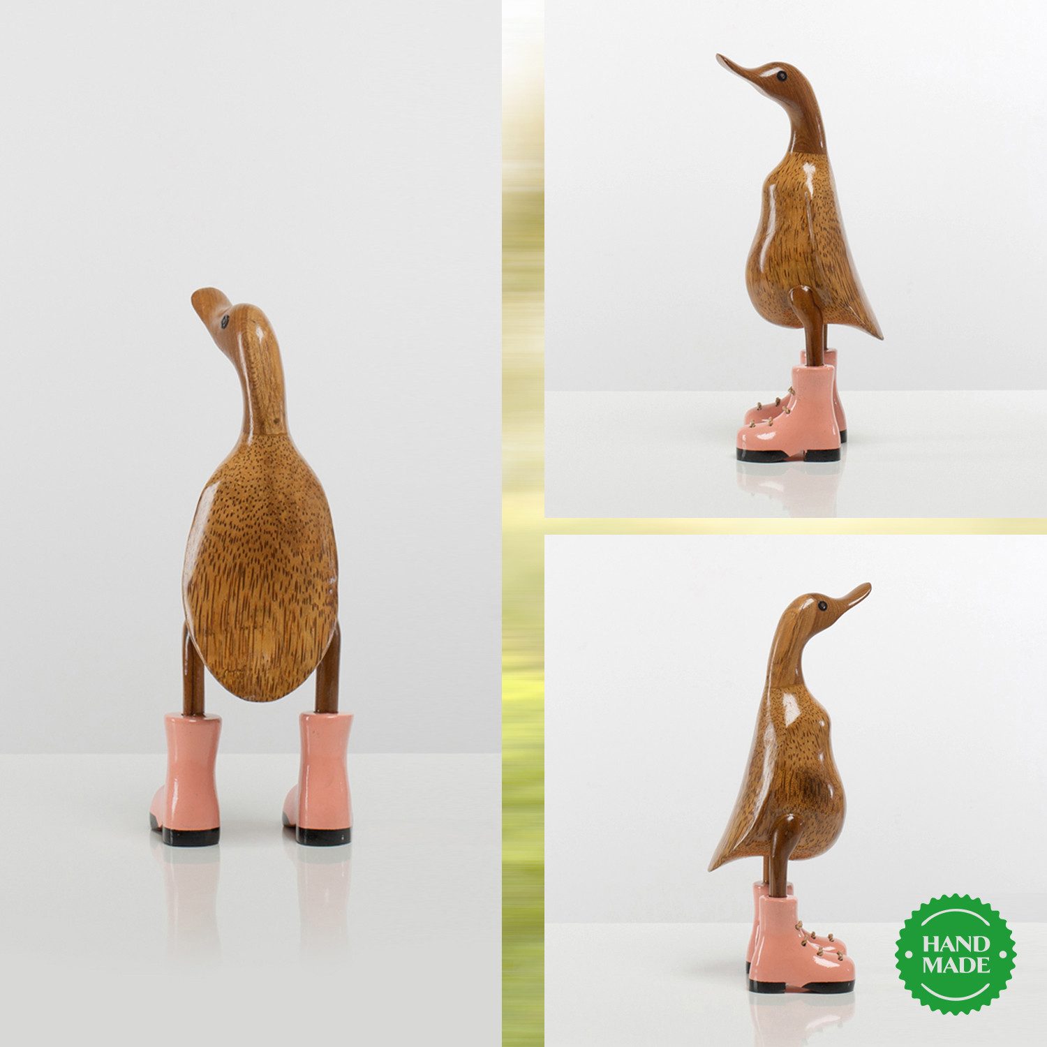 Rikmani Dekofigur Holzfigur Ente, Handgefertigte Dekoration aus Holz, Geschenk, Perfekt als Deko & Geschenk zu jedem Anlass