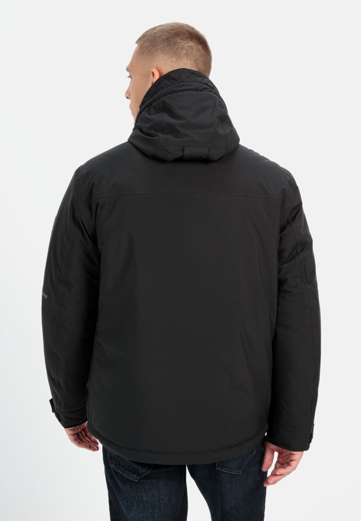 camel active Funktionsjacke mit abnehmbarer Kapuze Langarm Stehkragen Leder günstig online kaufen