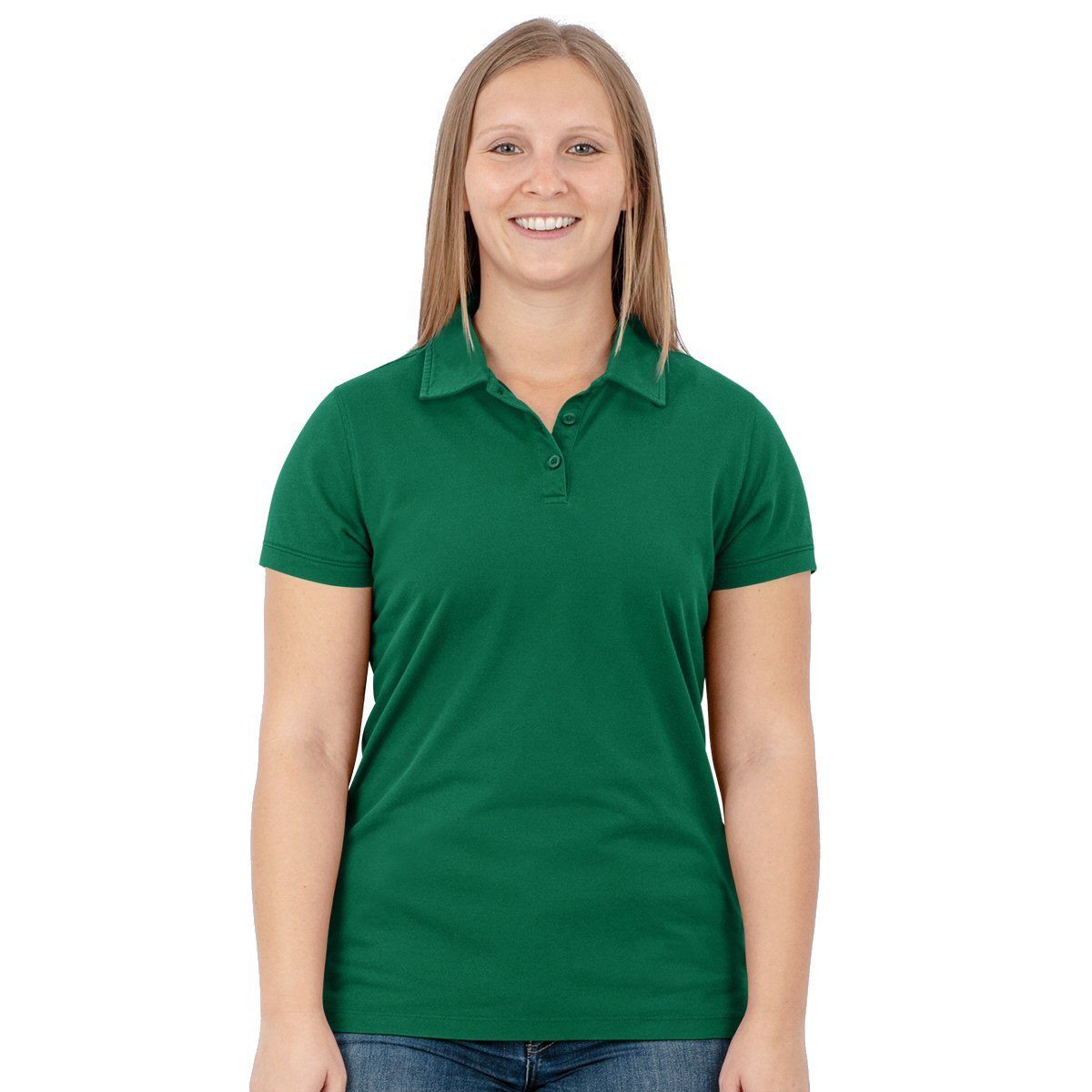 Jako Poloshirt Doubletex (Polyester/Baumwolle) grün Damen