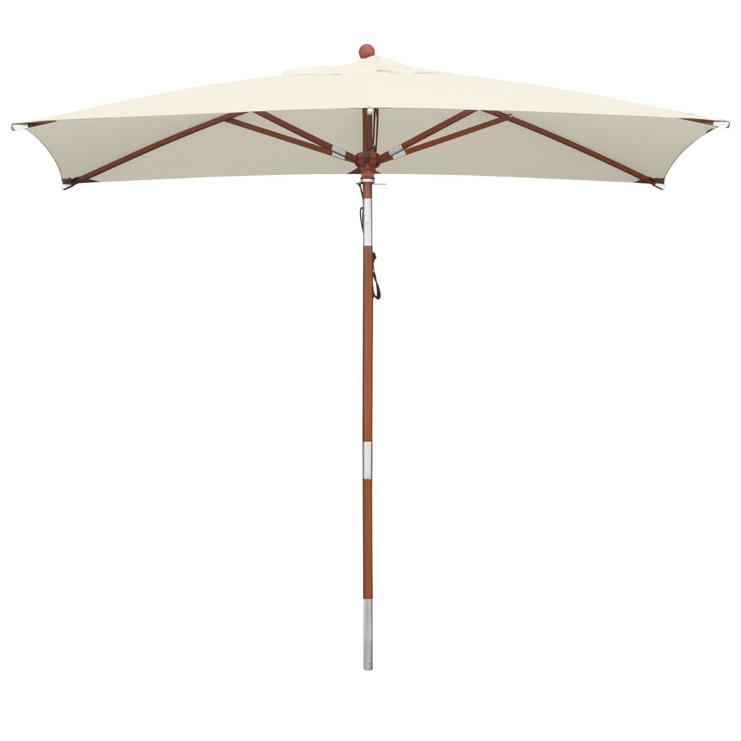 anndora-sonnenschirm Sonnenschirm Balkonschirm Gartenschirm knickbar, LxB: 150,00x250,00 cm, Natur, rechteckig - seitlich knickbar - mit Winddach