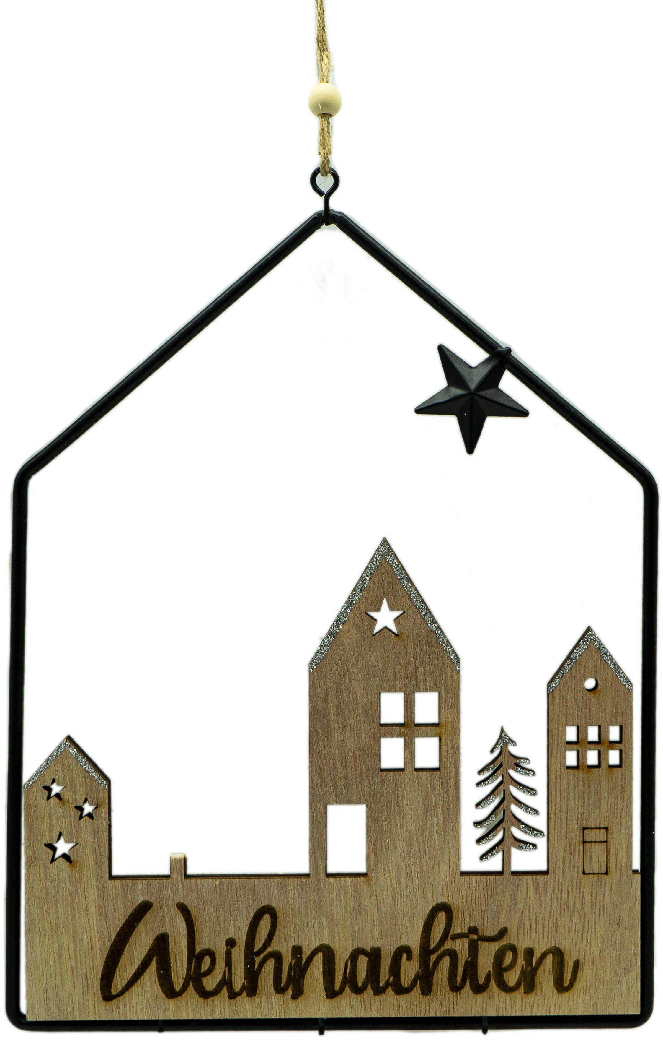NOOR LIVING Weihnachtsfigur Deko-Schild aus Holz günstig online kaufen
