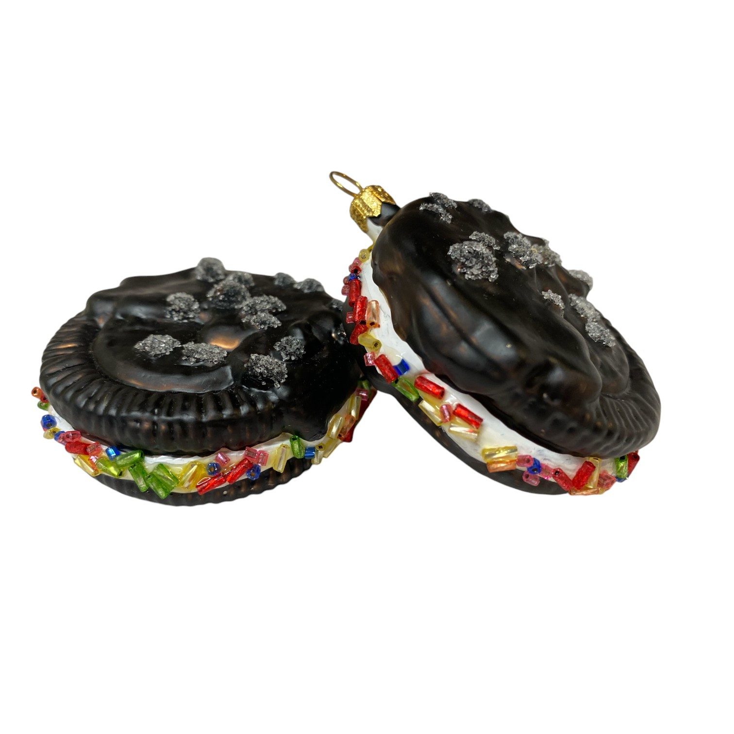 GMC Sp. z o.o. Christbaumschmuck Eiswaffel-Glas-Hänger 2er Set – Weihnachtsdeko, Ice Cream Sandwich
