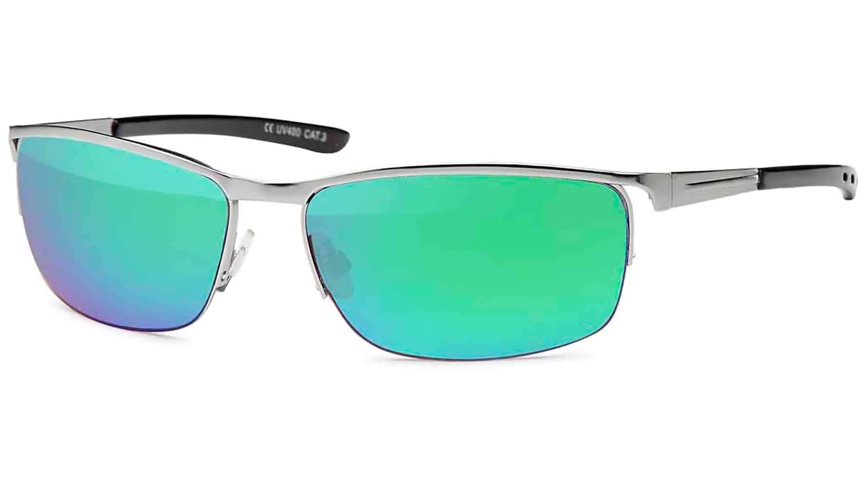 Biker Designer Sonnen Brille Linsen mit Eyewear Sport BEZLIT (1-St) Pilotenbrille Herren schwarzen Grün/Blau