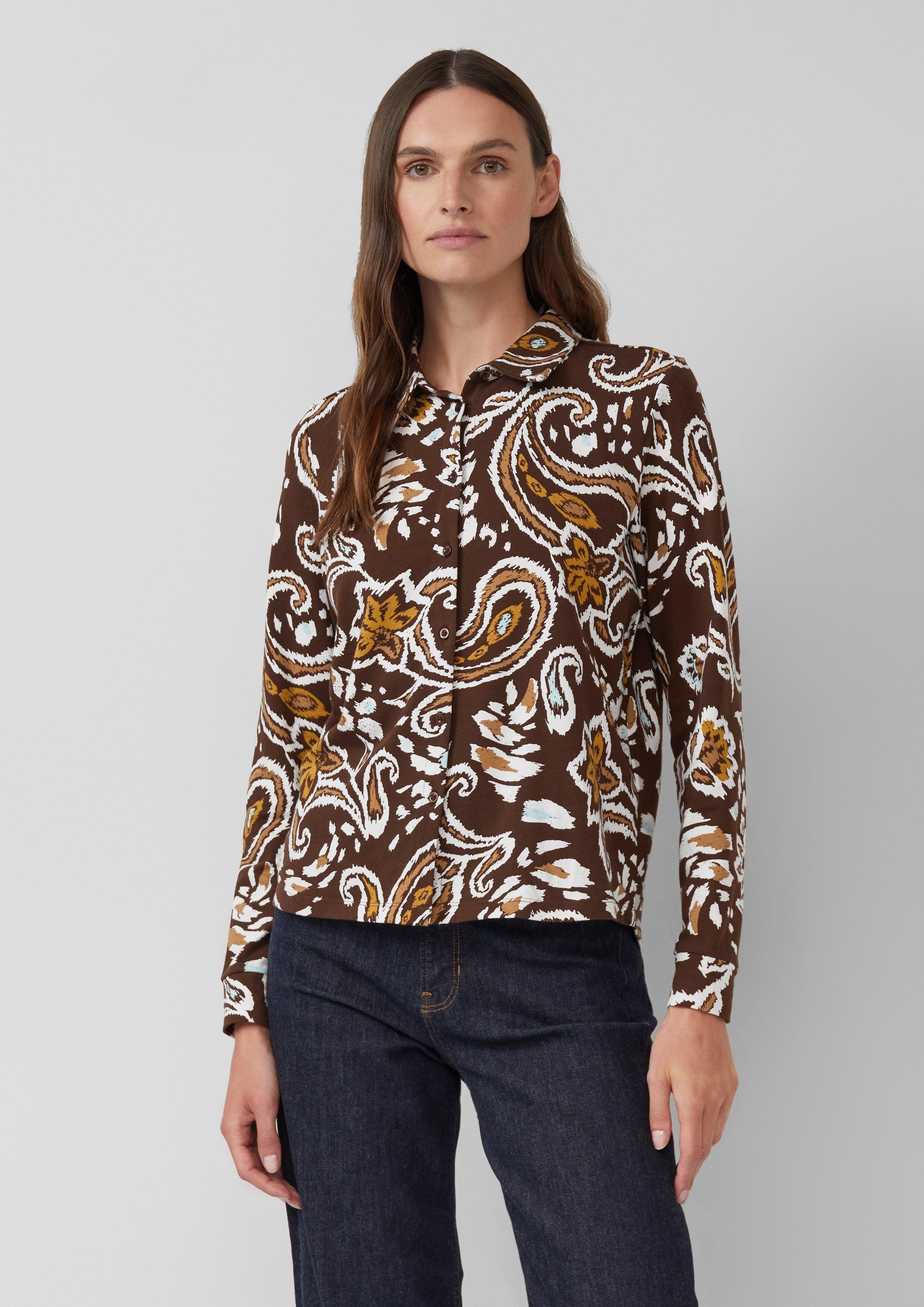 s.Oliver Langarmshirt Hemdbluse aus Jersey günstig online kaufen