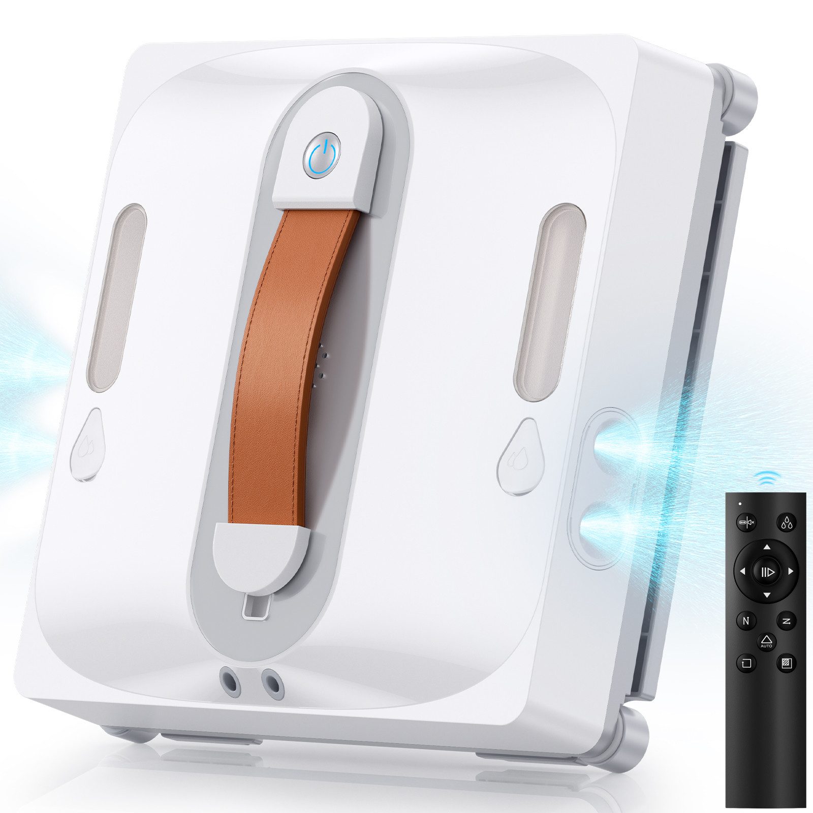 lubluelu Fensterputzroboter CHYW201 Fernbedienung mit Dual-Wasserspray Anti-Fall 6500Pa, mit 80ml Wassertank und Sprühfunktion,Außen-und Innenfenster